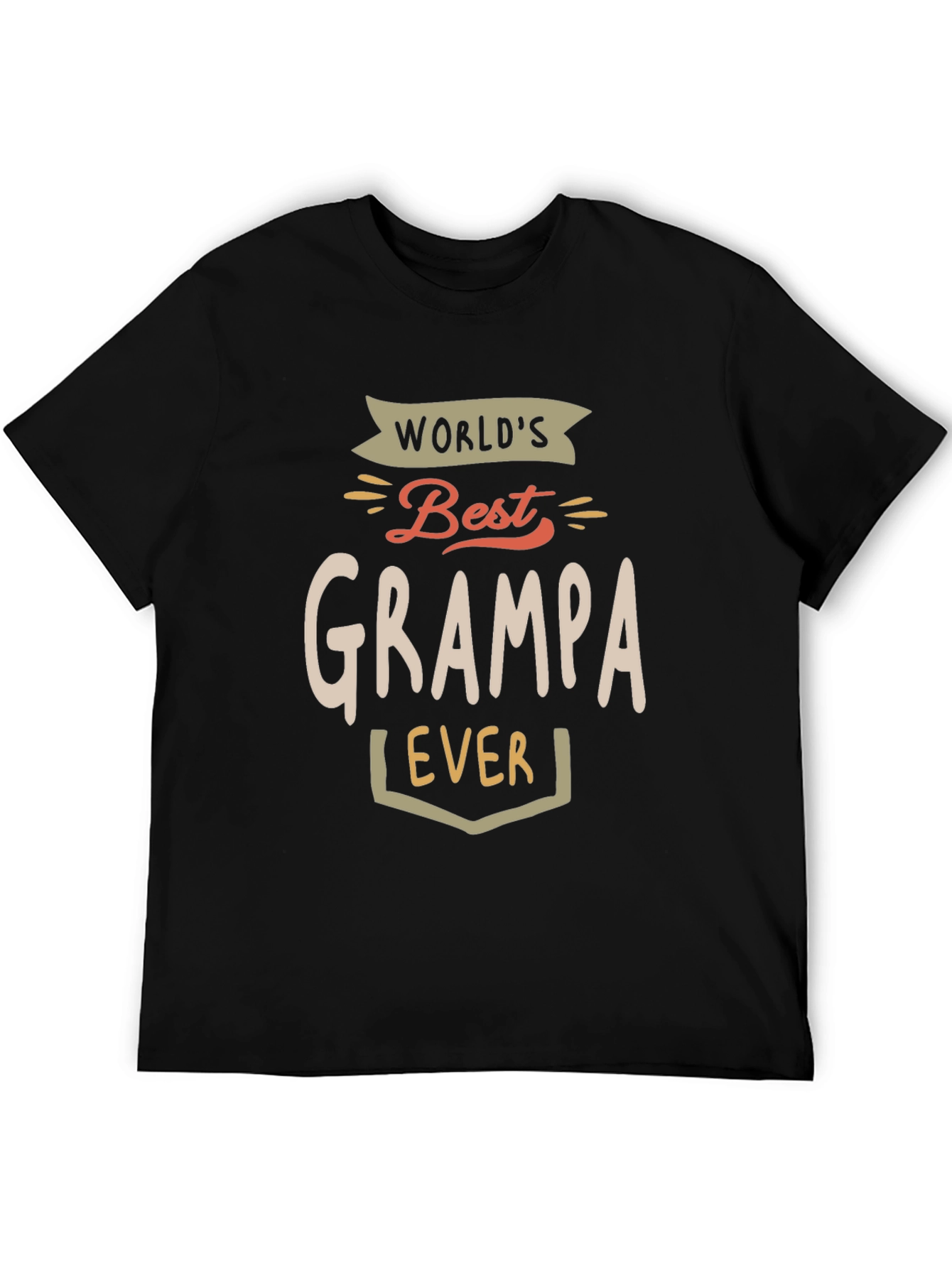 Worlds Best Grampa Ever Black T-Shirt