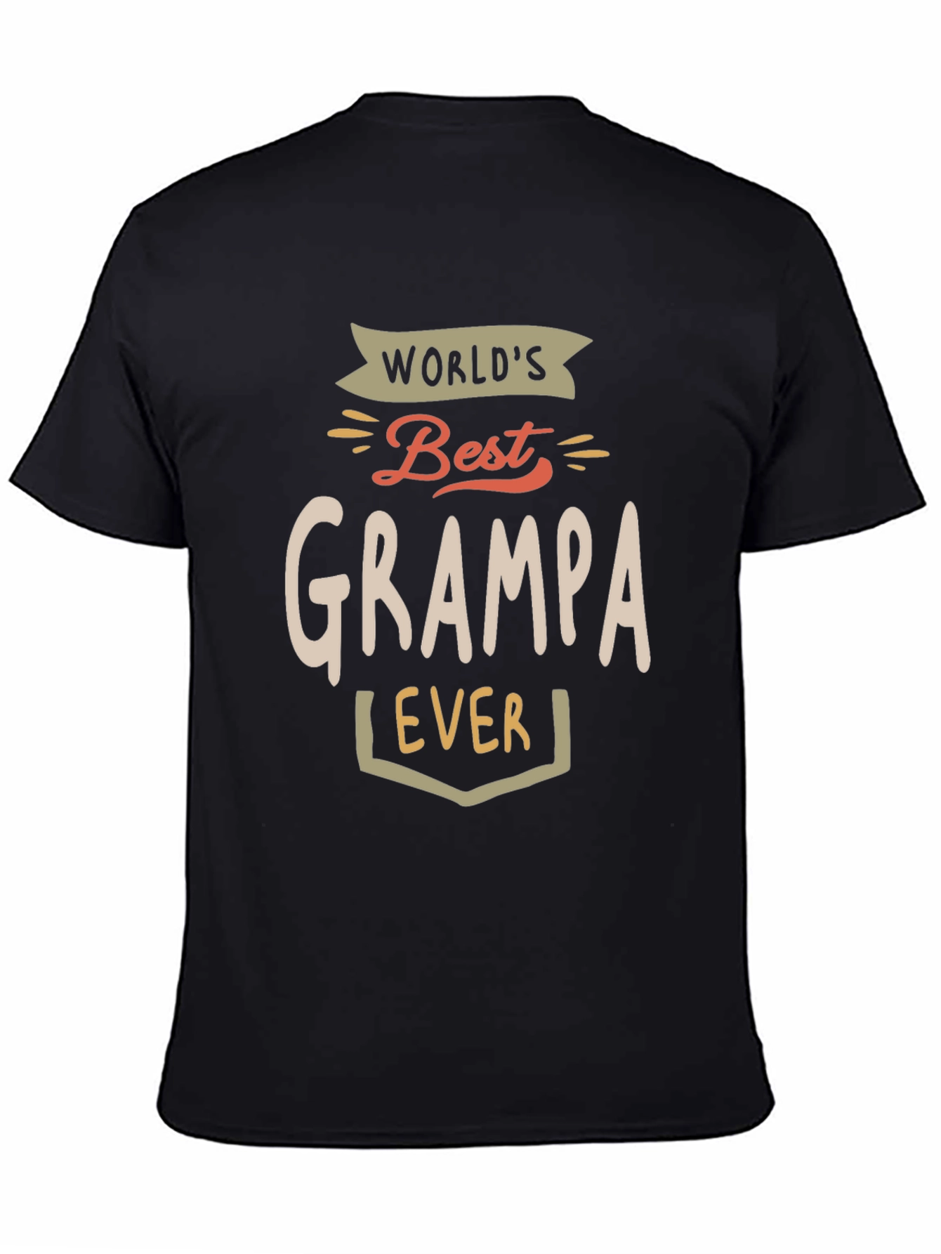 Worlds Best Grampa Ever Black T-Shirt