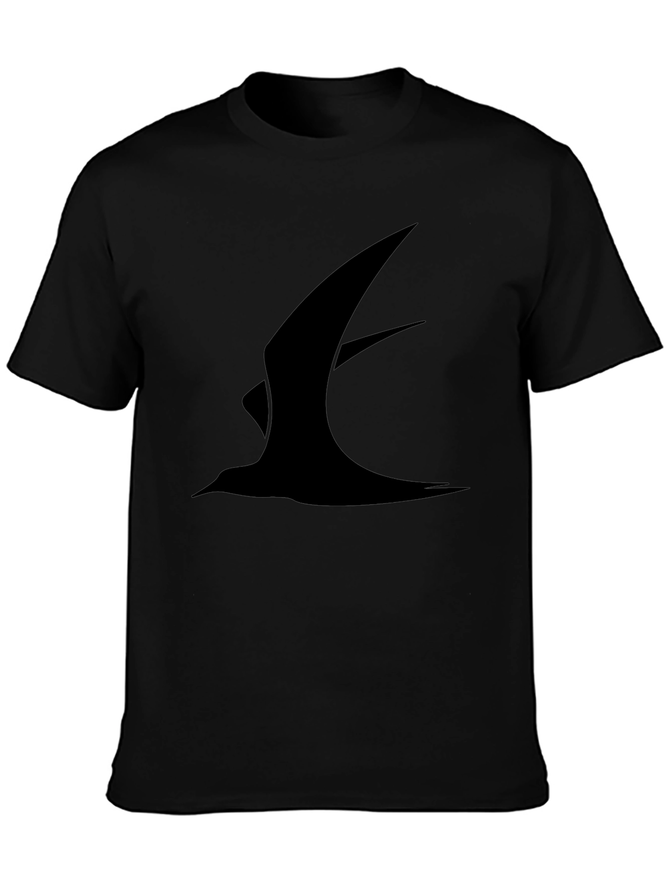Mens Black T-Shirt with Abstract Bird Design