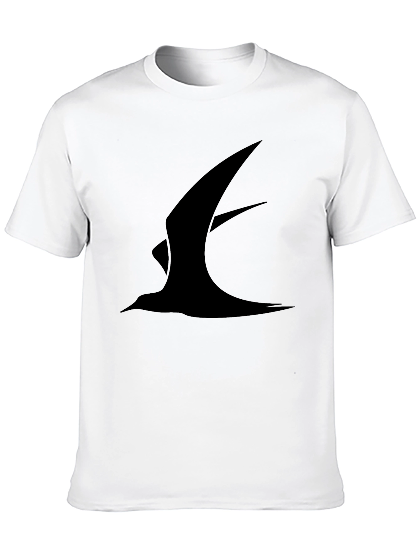 Mens Black T-Shirt with Abstract Bird Design