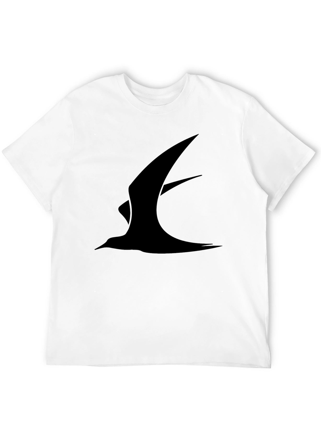 Mens Black T-Shirt with Abstract Bird Design