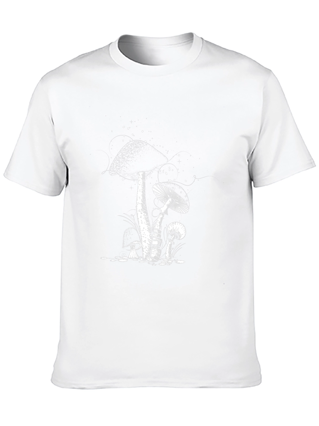 Mushroom Print Black T-Shirt