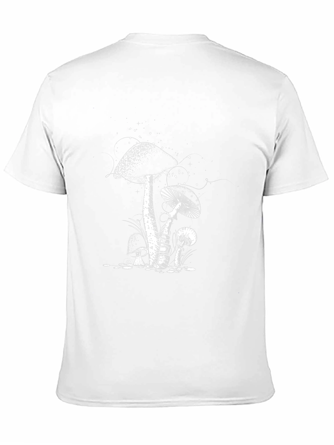 Mushroom Print Black T-Shirt