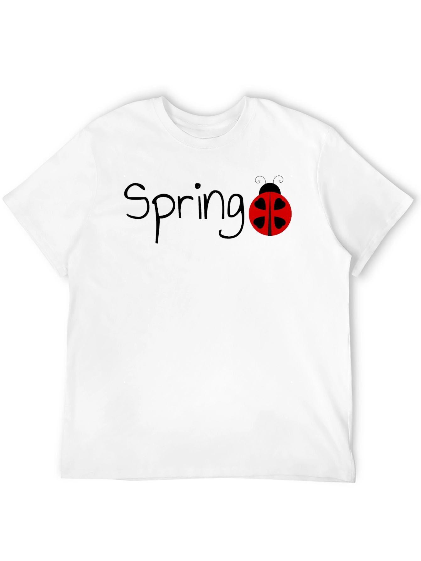 Spring Ladybug Black T-Shirt