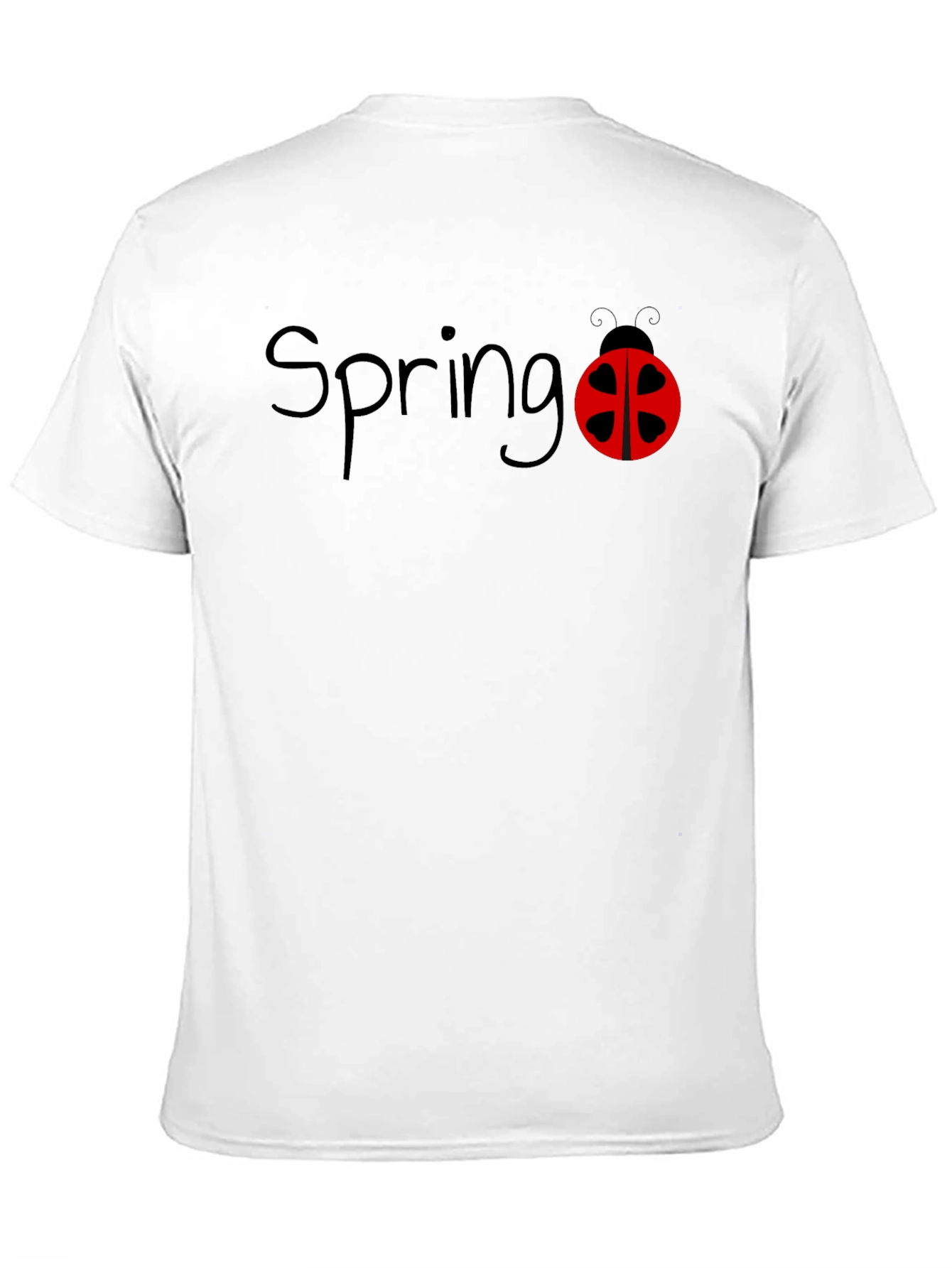 Spring Ladybug Black T-Shirt