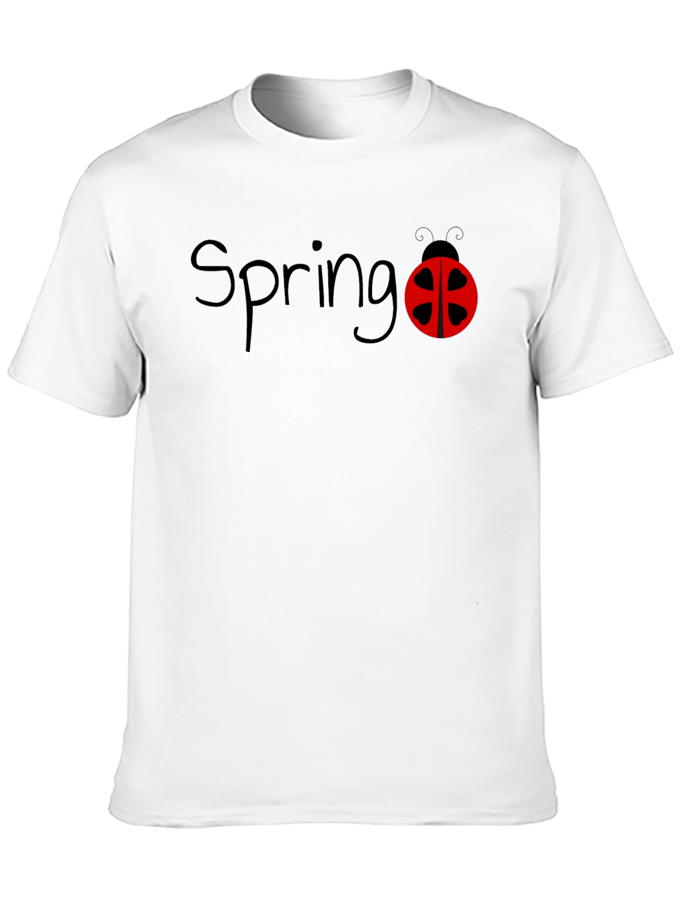 Spring Ladybug Black T-Shirt