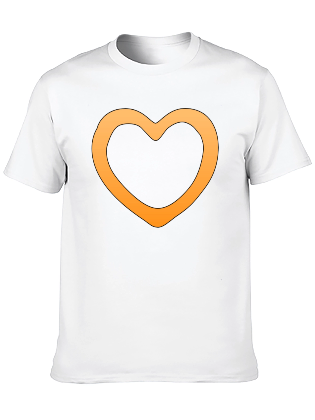 Heart Outline Graphic Tee - Stylish Black T-Shirt