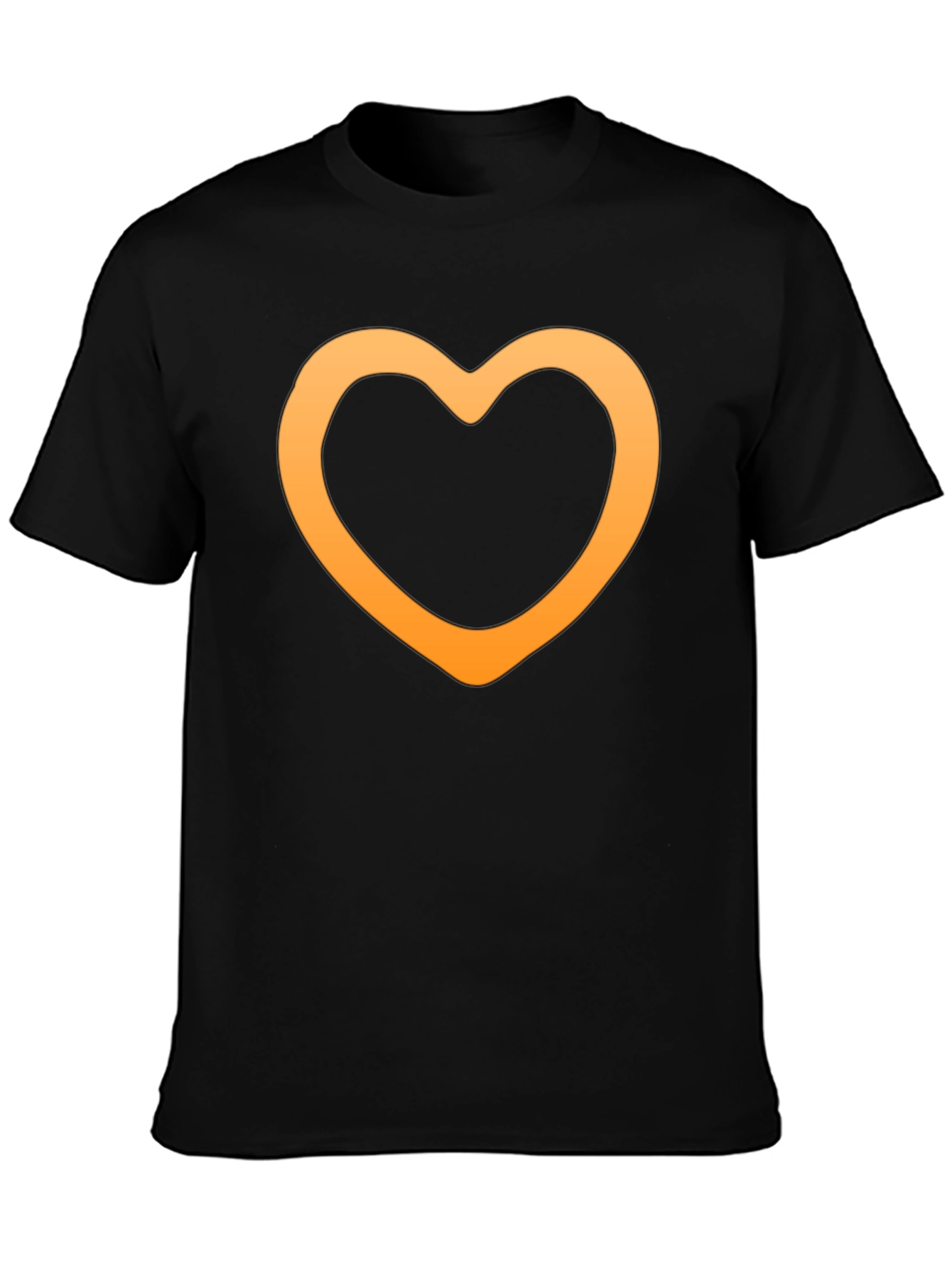 Heart Outline Graphic Tee - Stylish Black T-Shirt