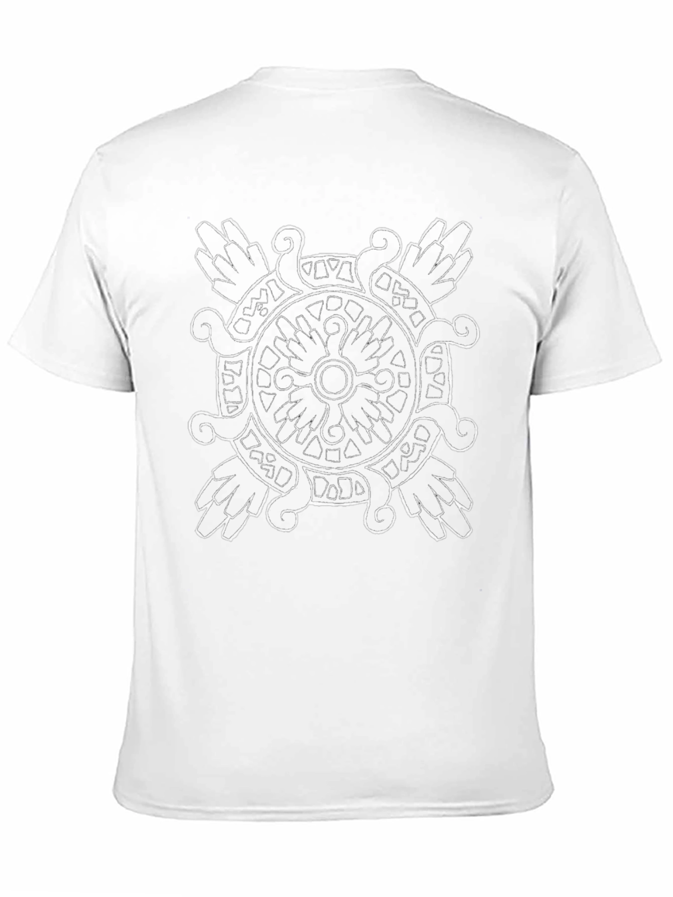 Aztec Calendar Graphic Print Black T-Shirt