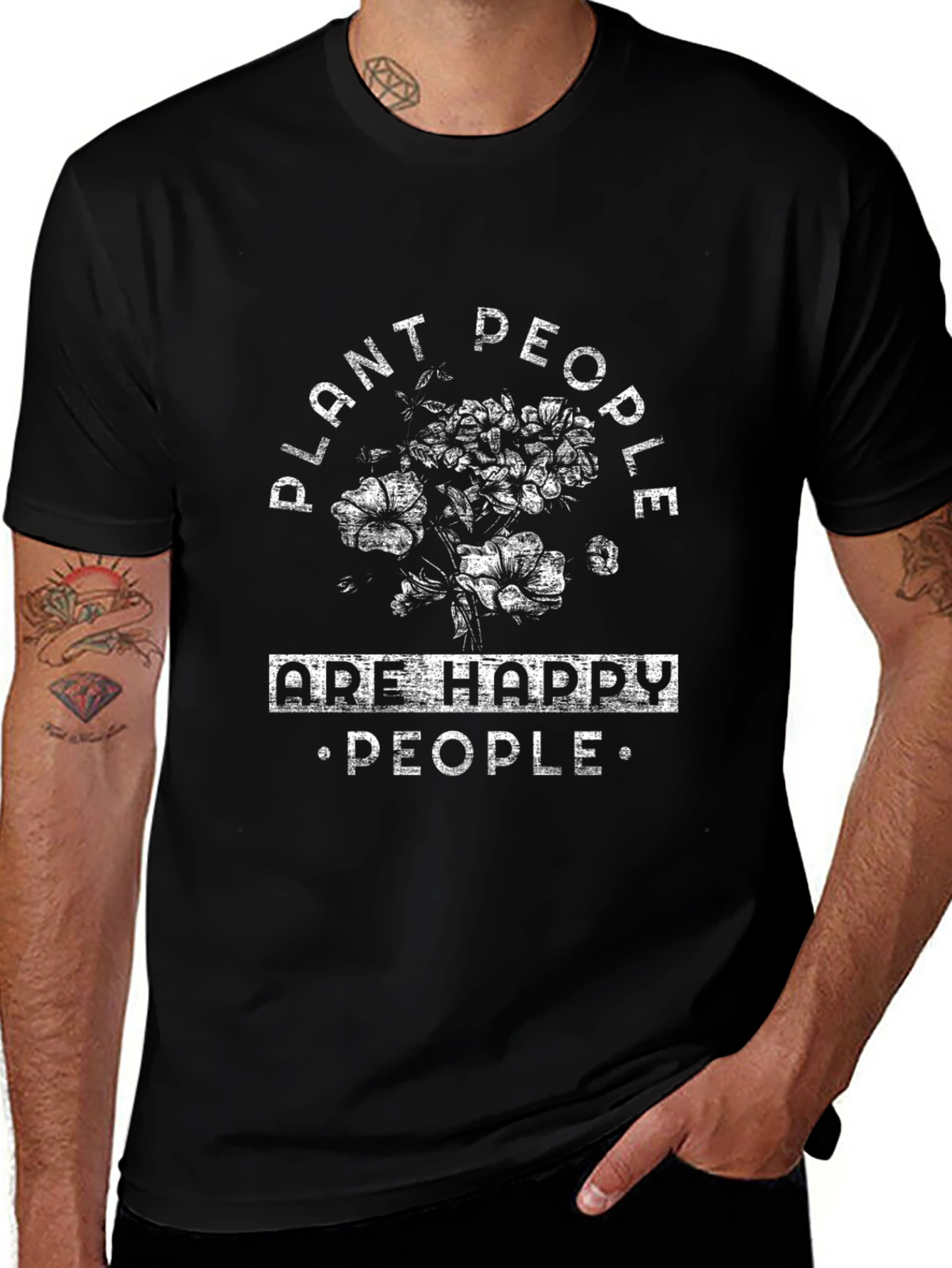 Plant People Are Happy People T-Shirt - Black