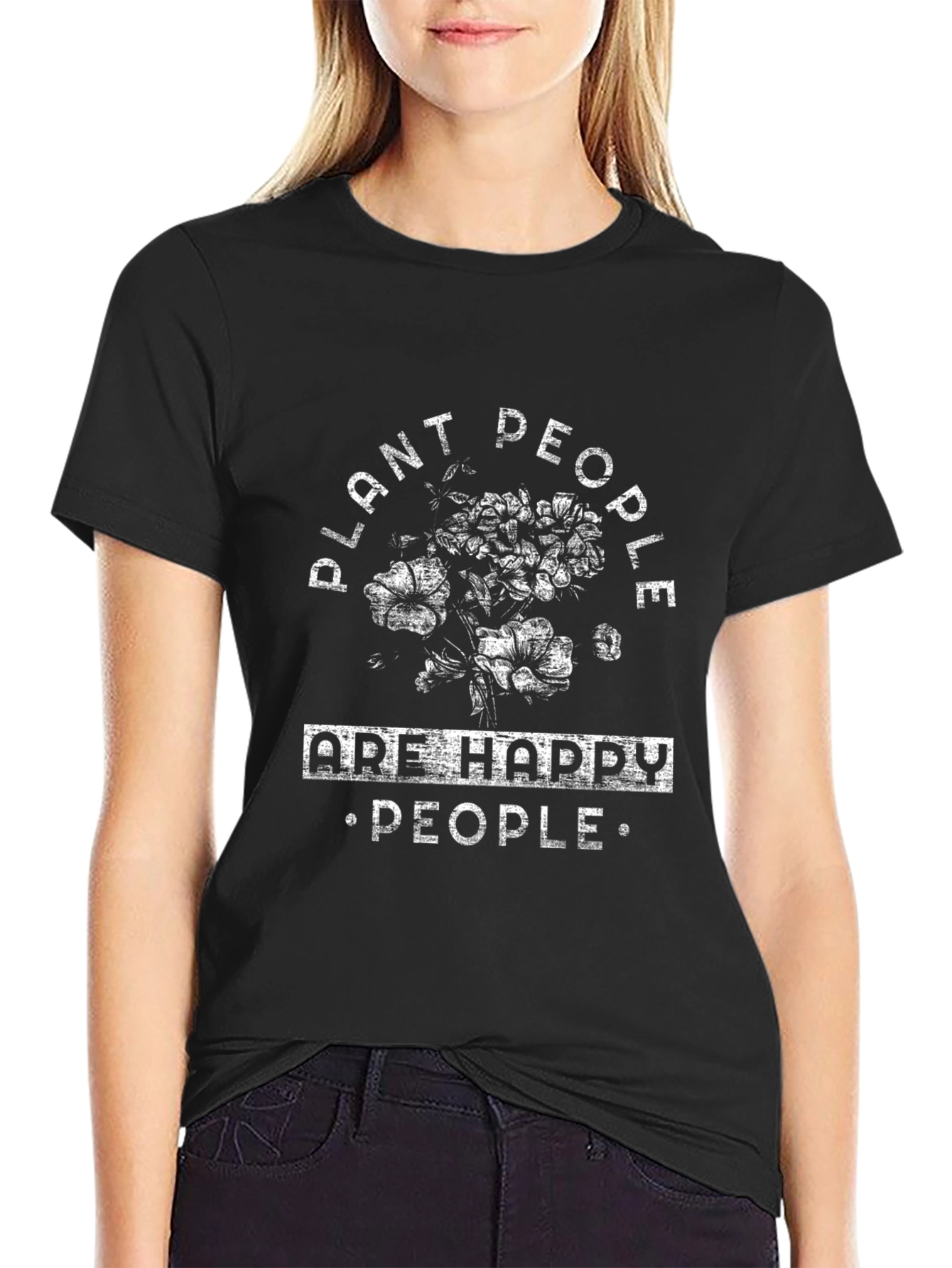 Plant People Are Happy People T-Shirt - Black