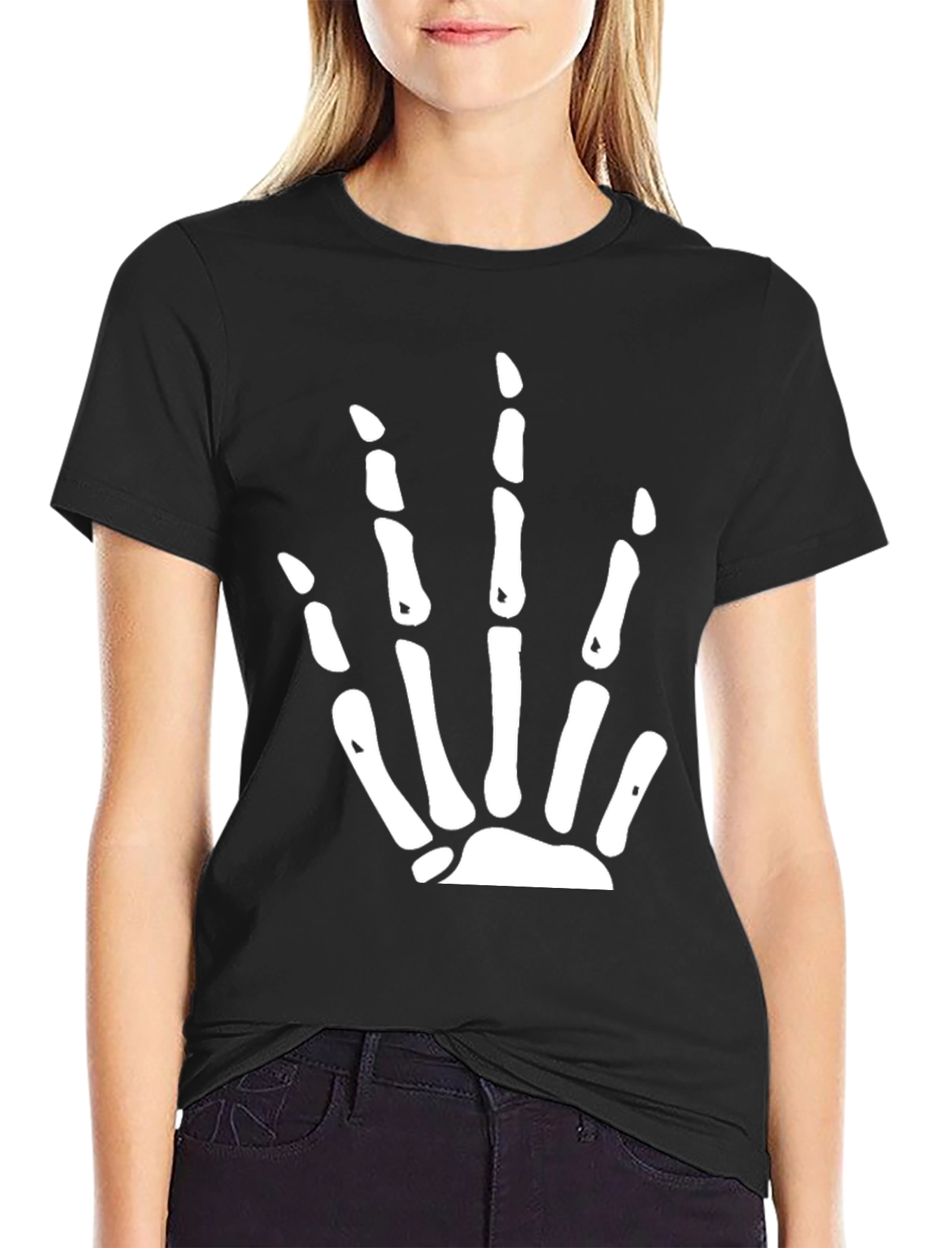 Skeleton Hand Graphic Black T-Shirt