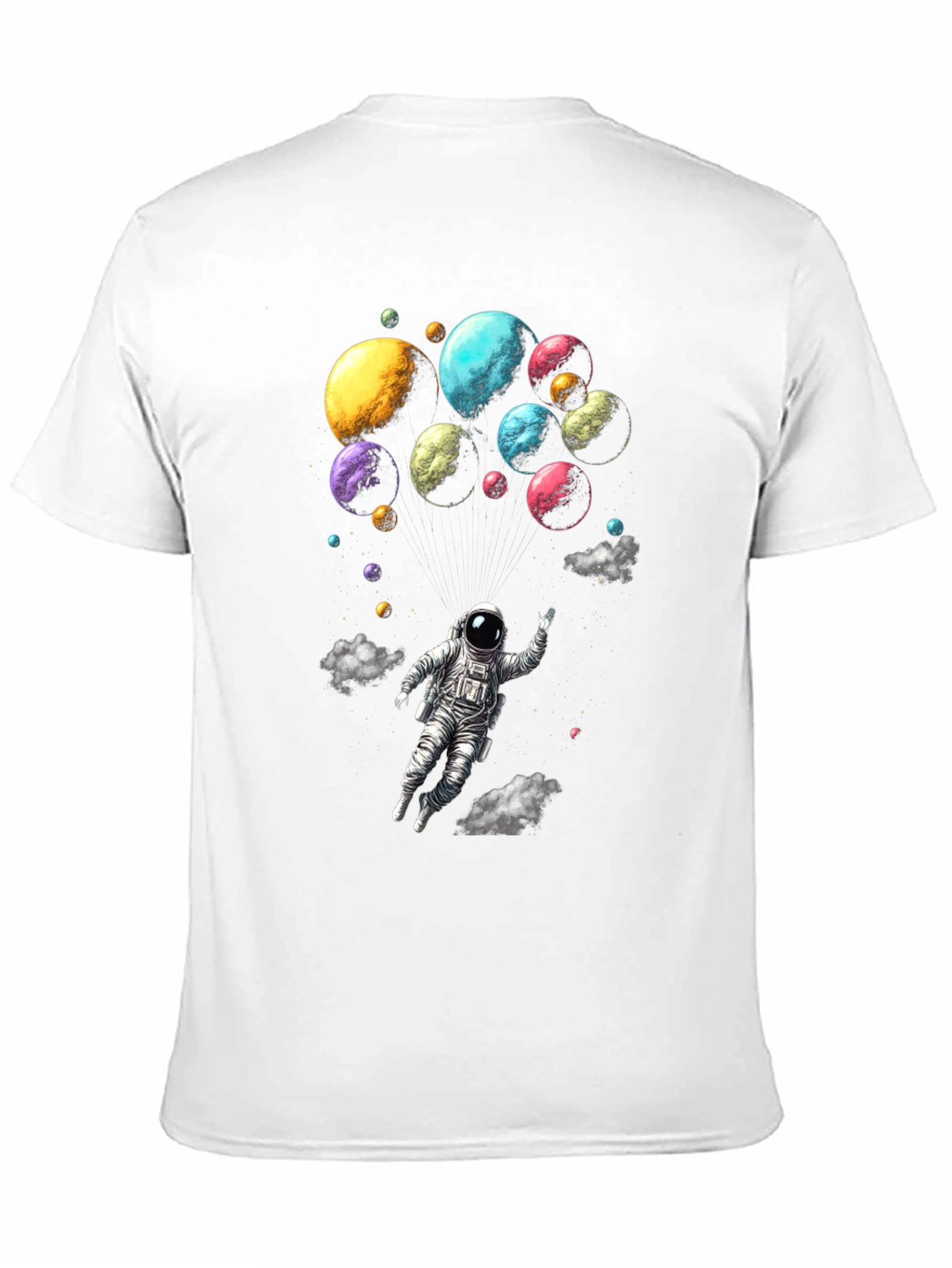Astronaut & Planets Graphic Tee - Mens Black T-Shirt
