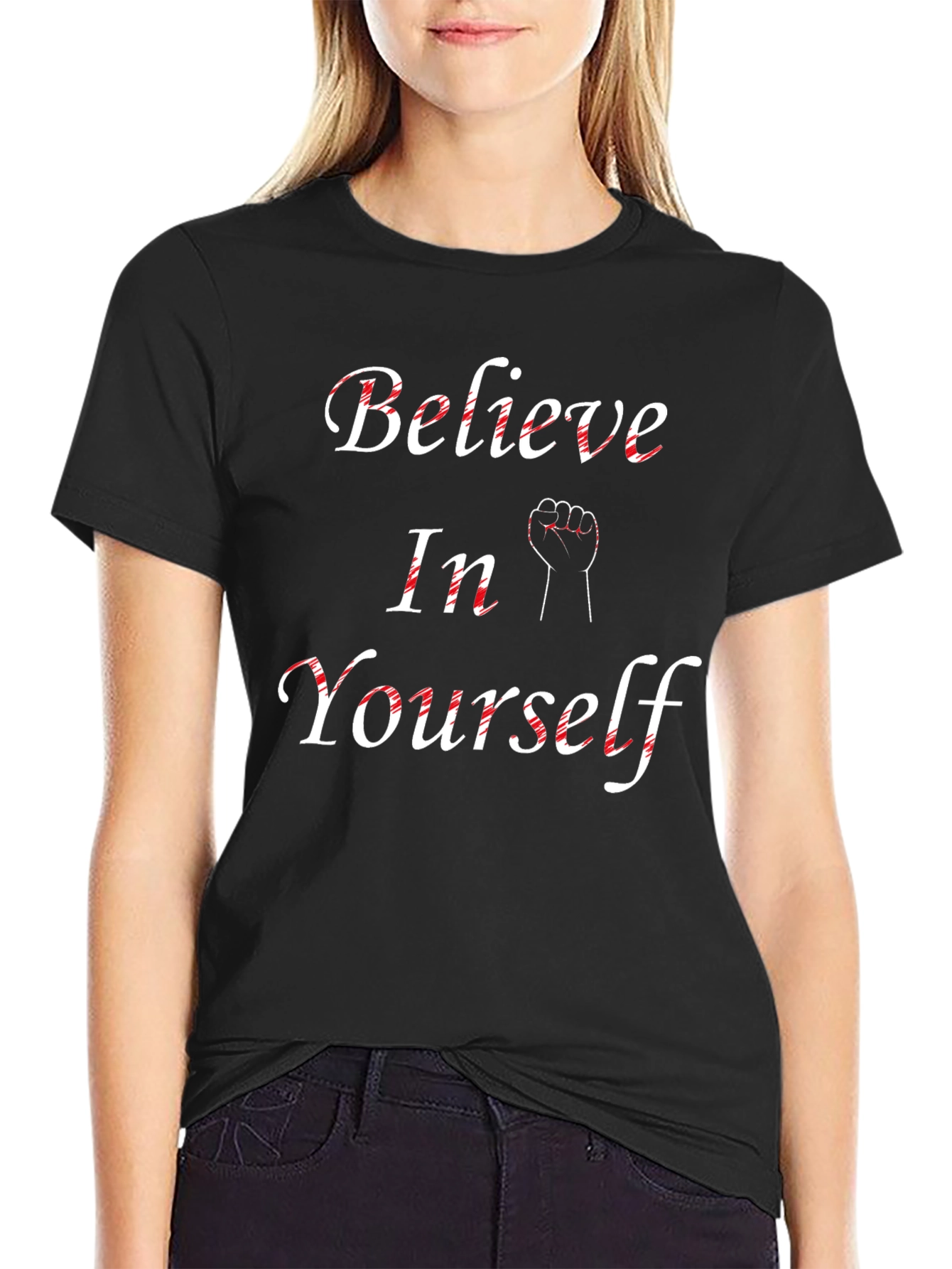 Believe In Yourself Black Graphic Tee