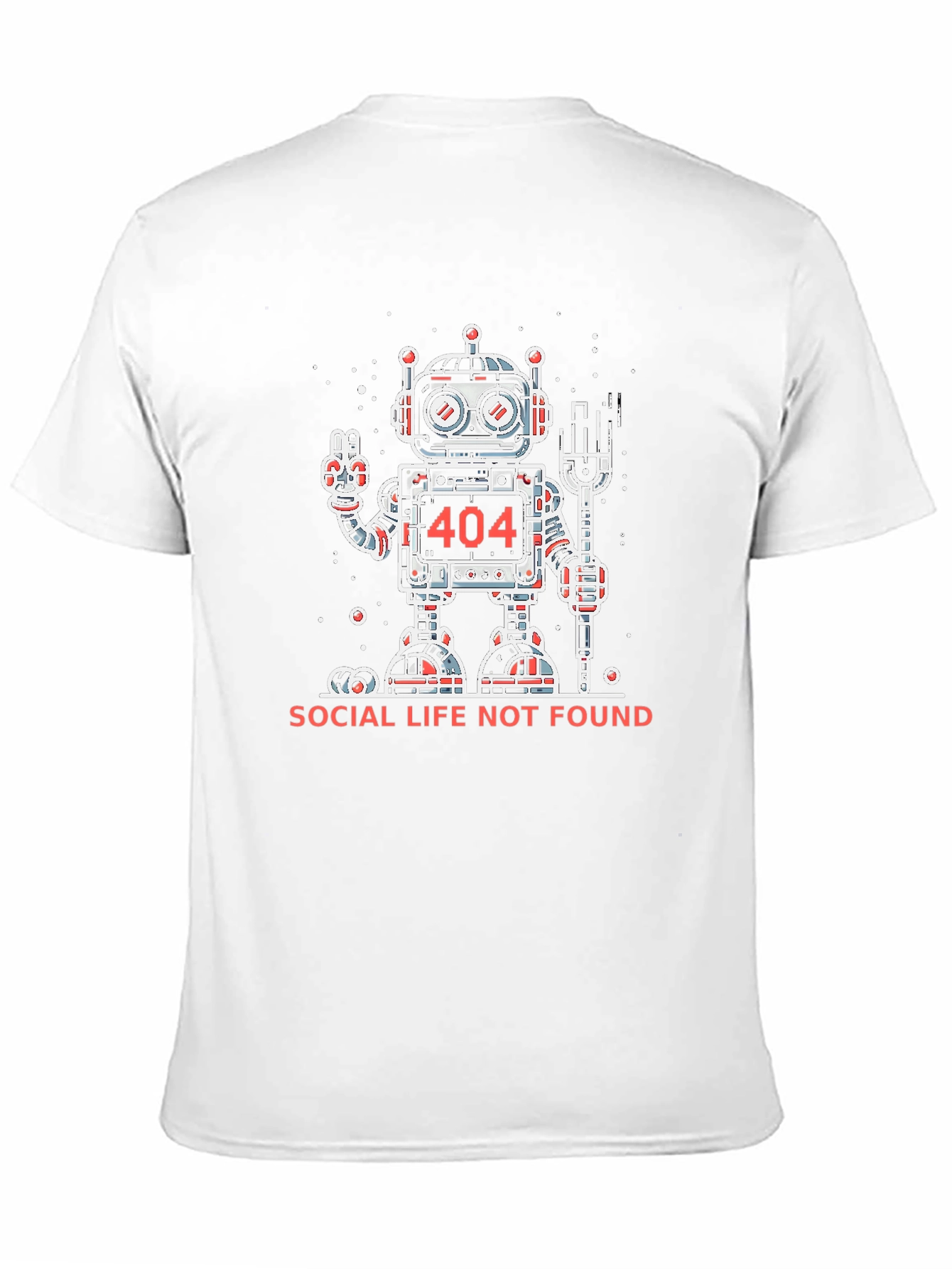 Social Life Not Found Robot Graphic T-Shirt
