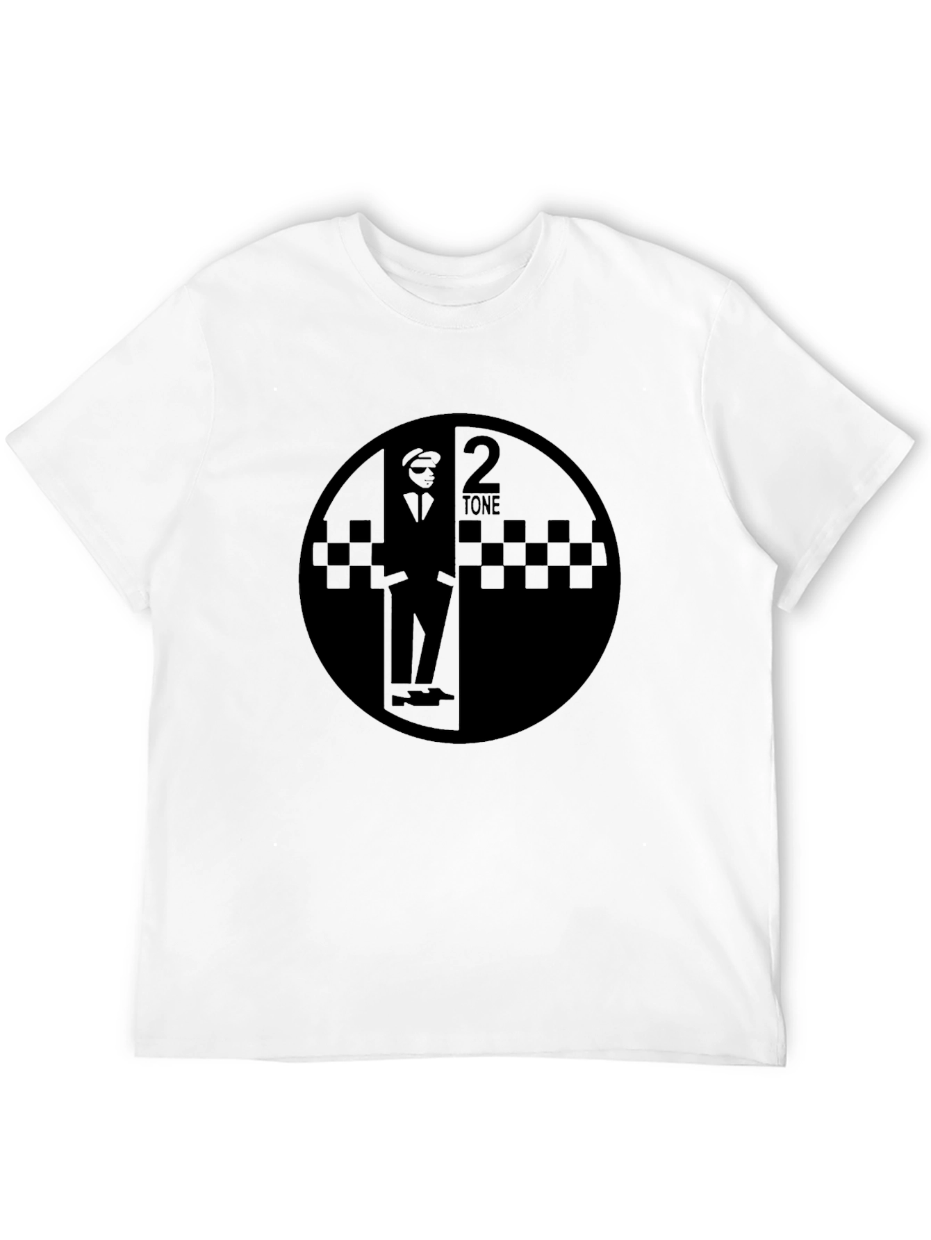 2 Tone Graphic T-Shirt - Black Round Design