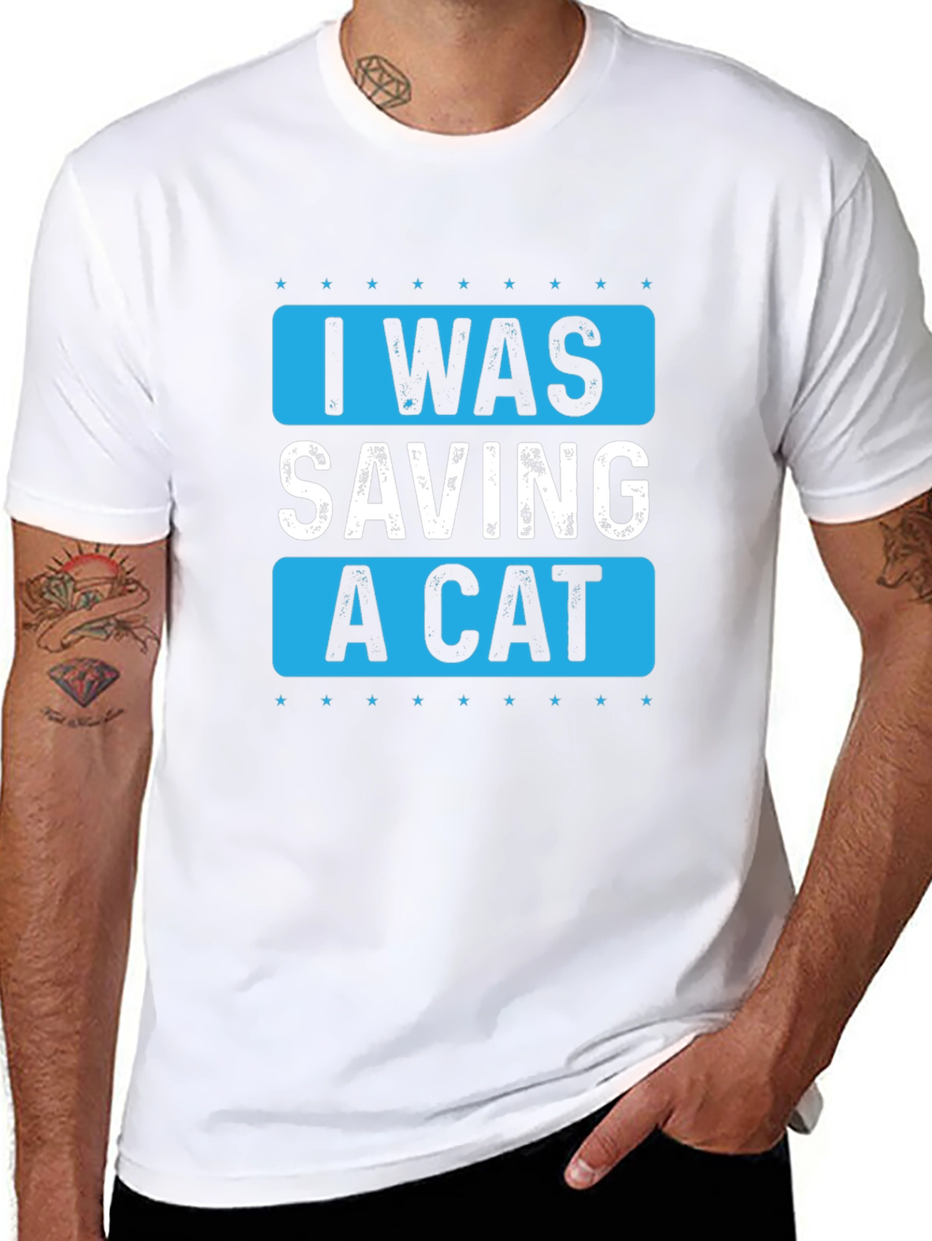 I Was Saving A Cat Graphic T-Shirt