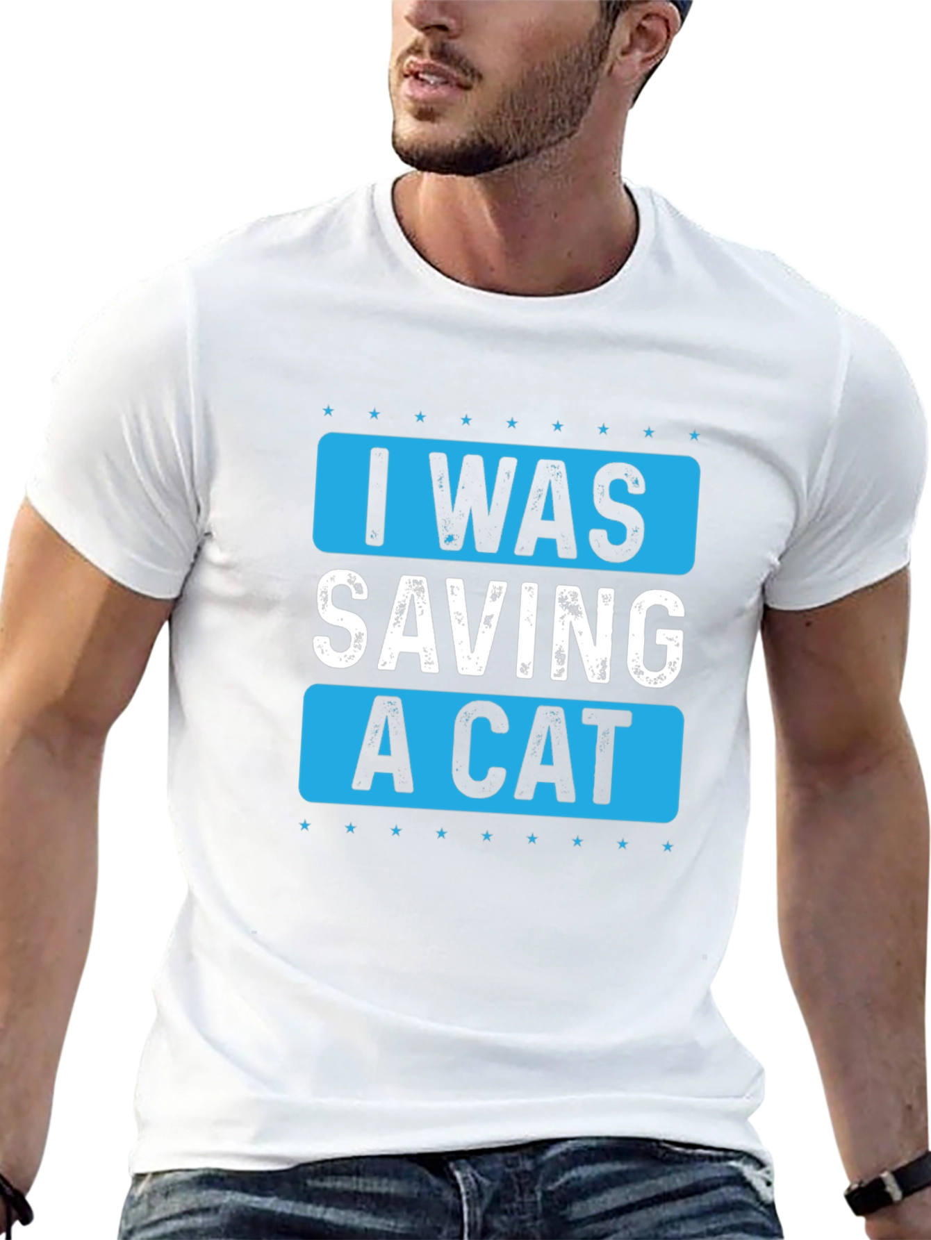 I Was Saving A Cat Graphic T-Shirt