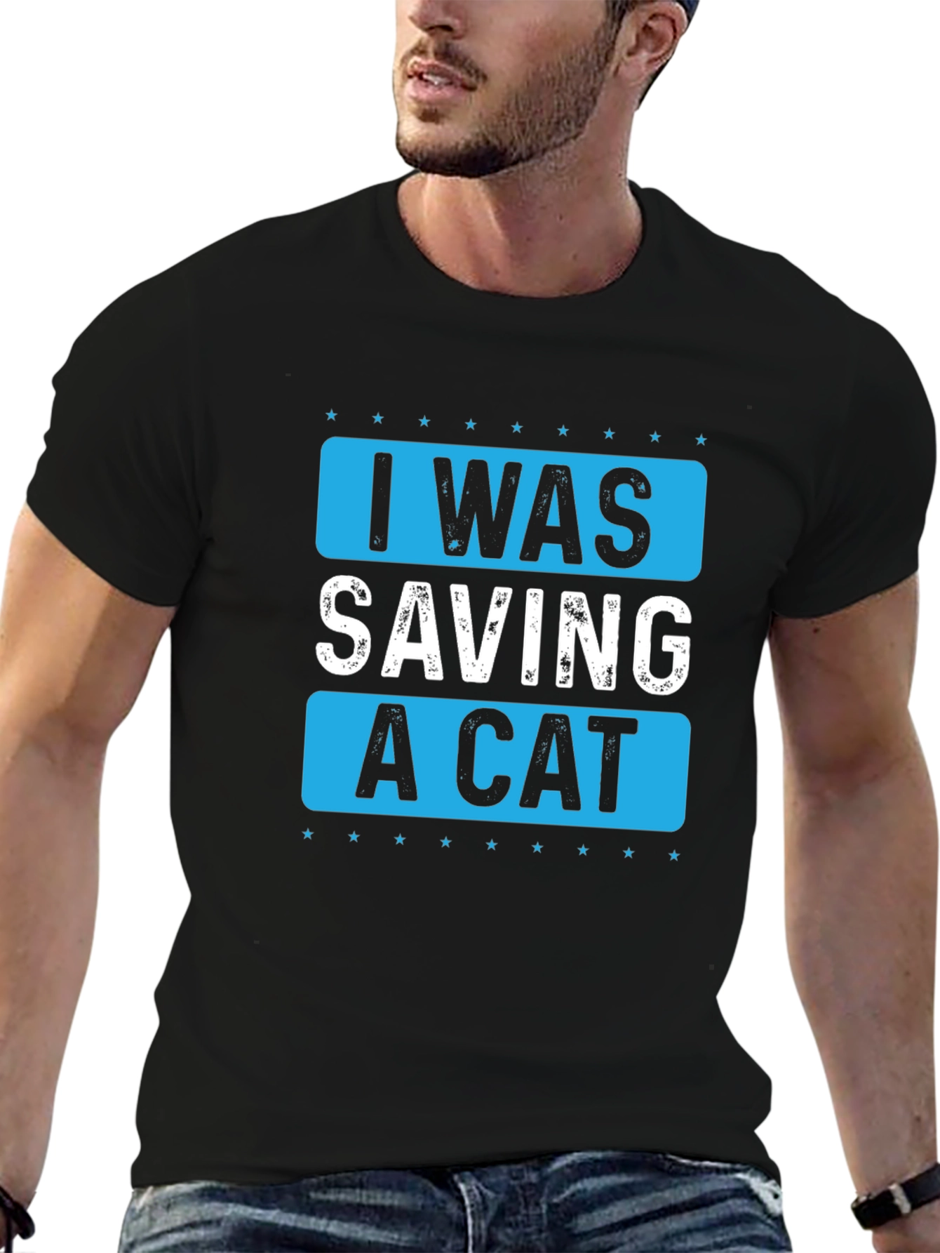 I Was Saving A Cat Graphic T-Shirt