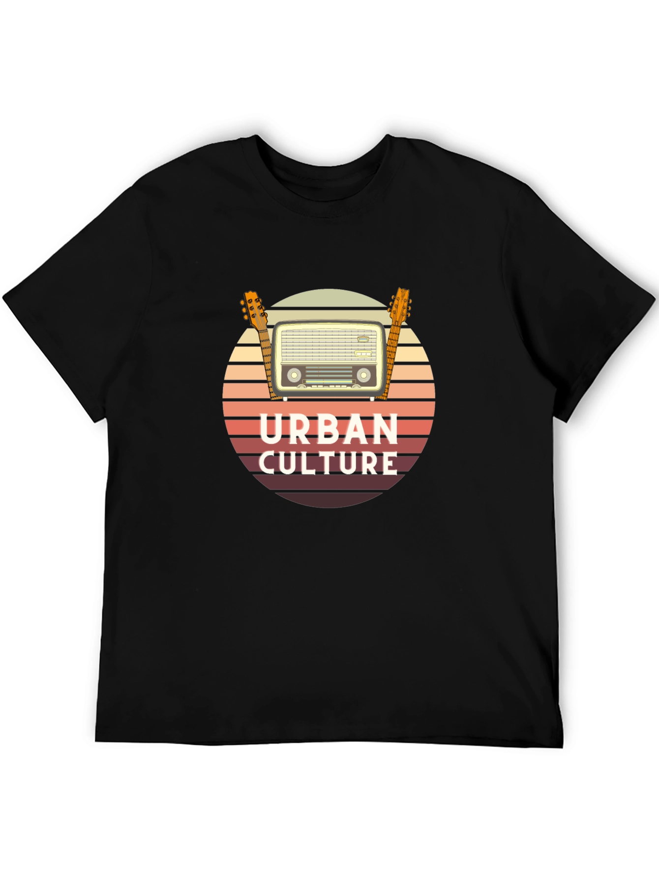 Urban Culture Retro Radio & Guitar T-Shirt
