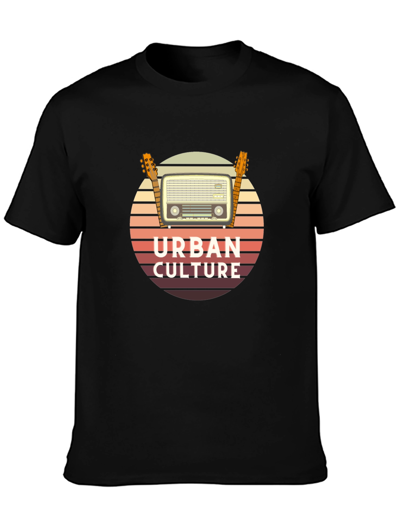 Urban Culture Retro Radio & Guitar T-Shirt