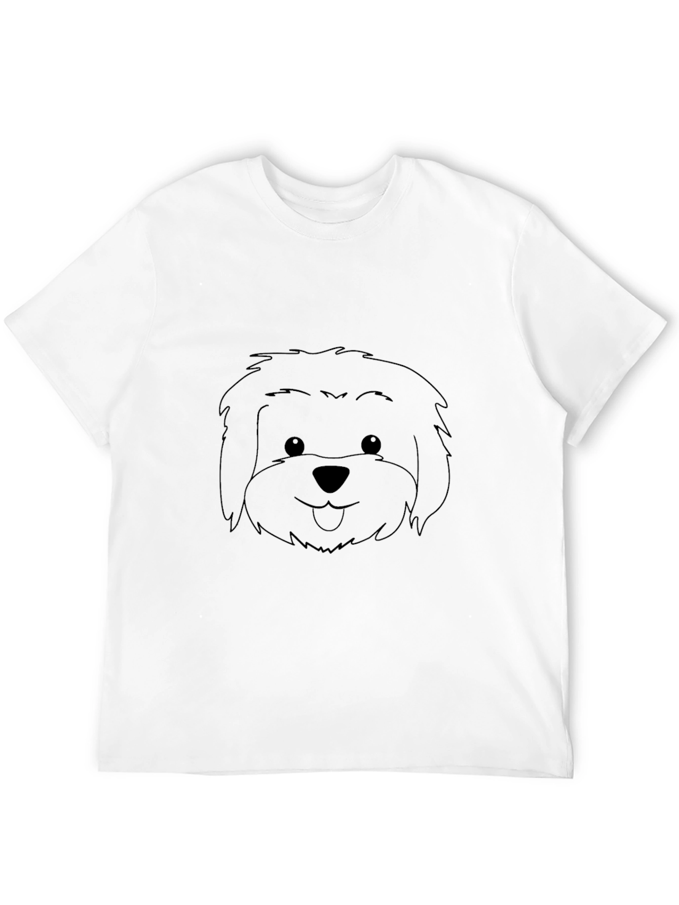 Cute Dog Graphic Tee - Black