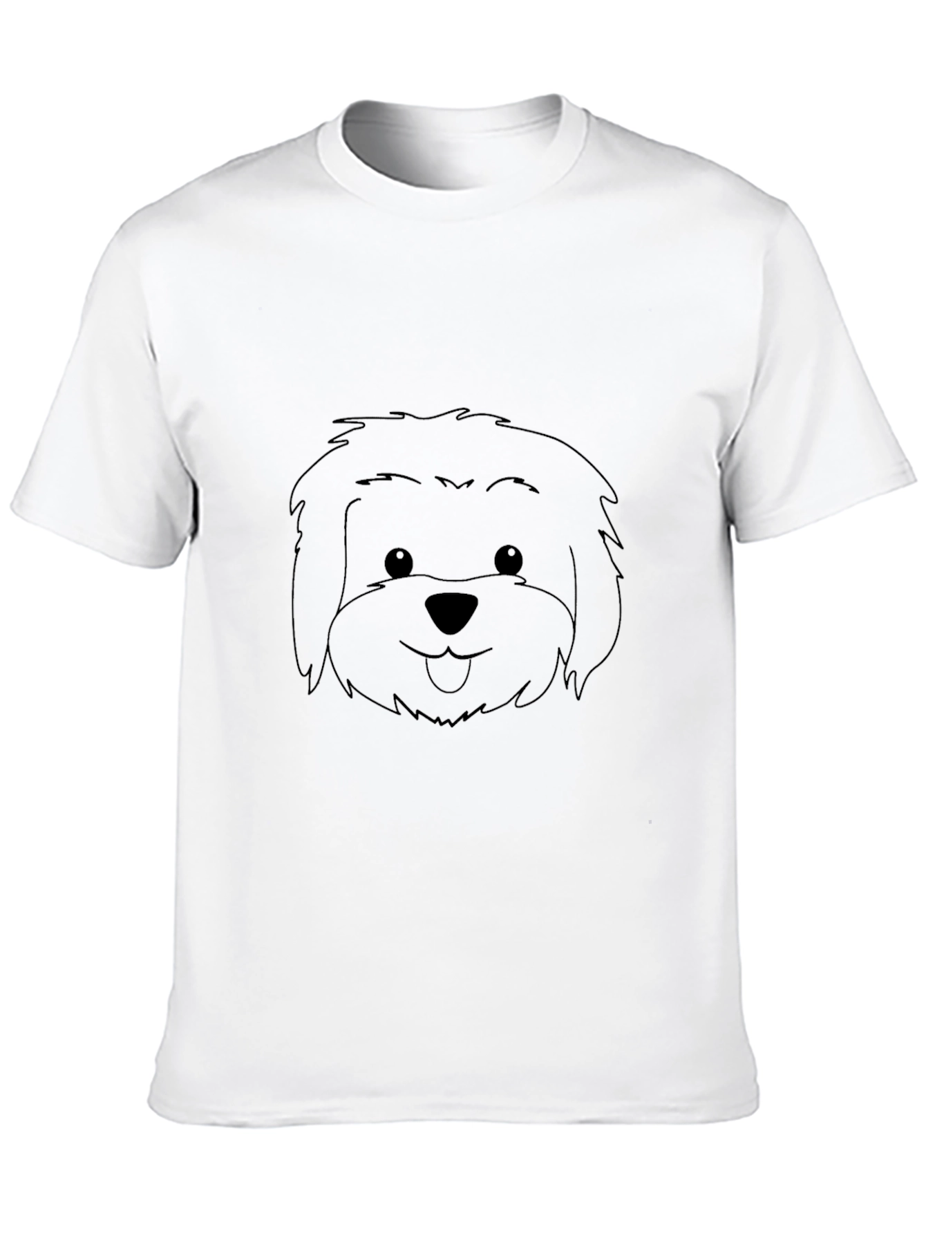 Cute Dog Graphic Tee - Black