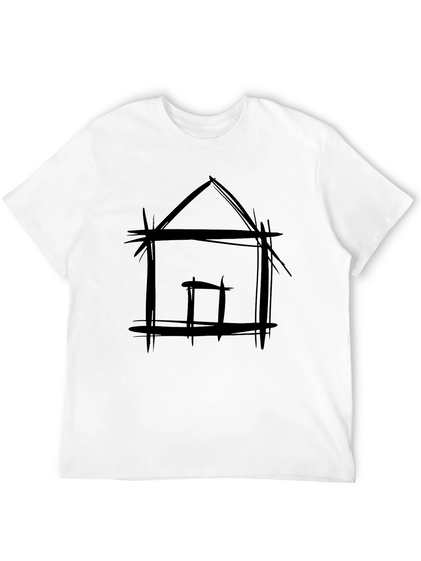 Abstract House Graphic Tee - Modern Casual T-Shirt