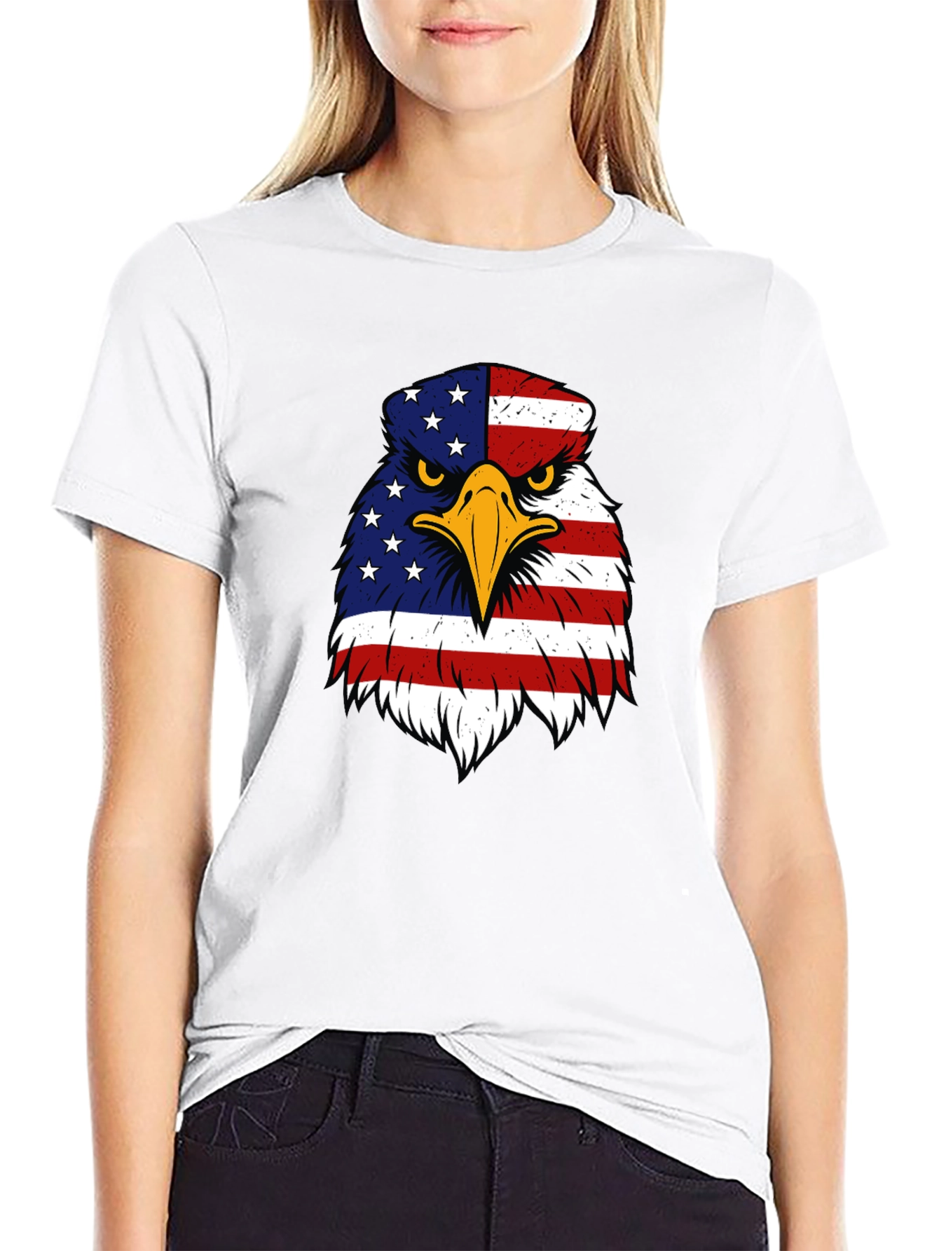 Patriotic Eagle USA Flag Graphic T-Shirt