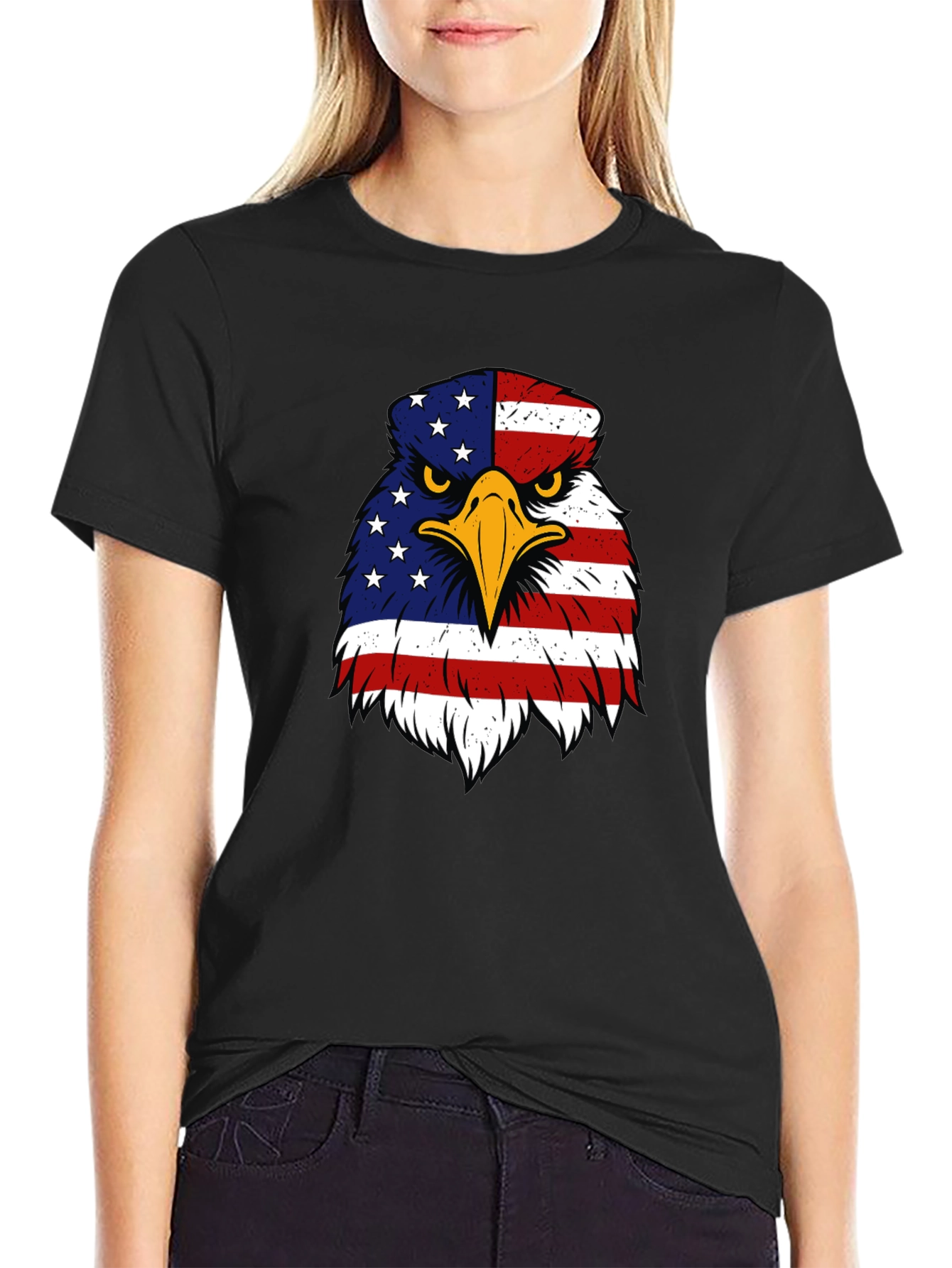 Patriotic Eagle USA Flag Graphic T-Shirt