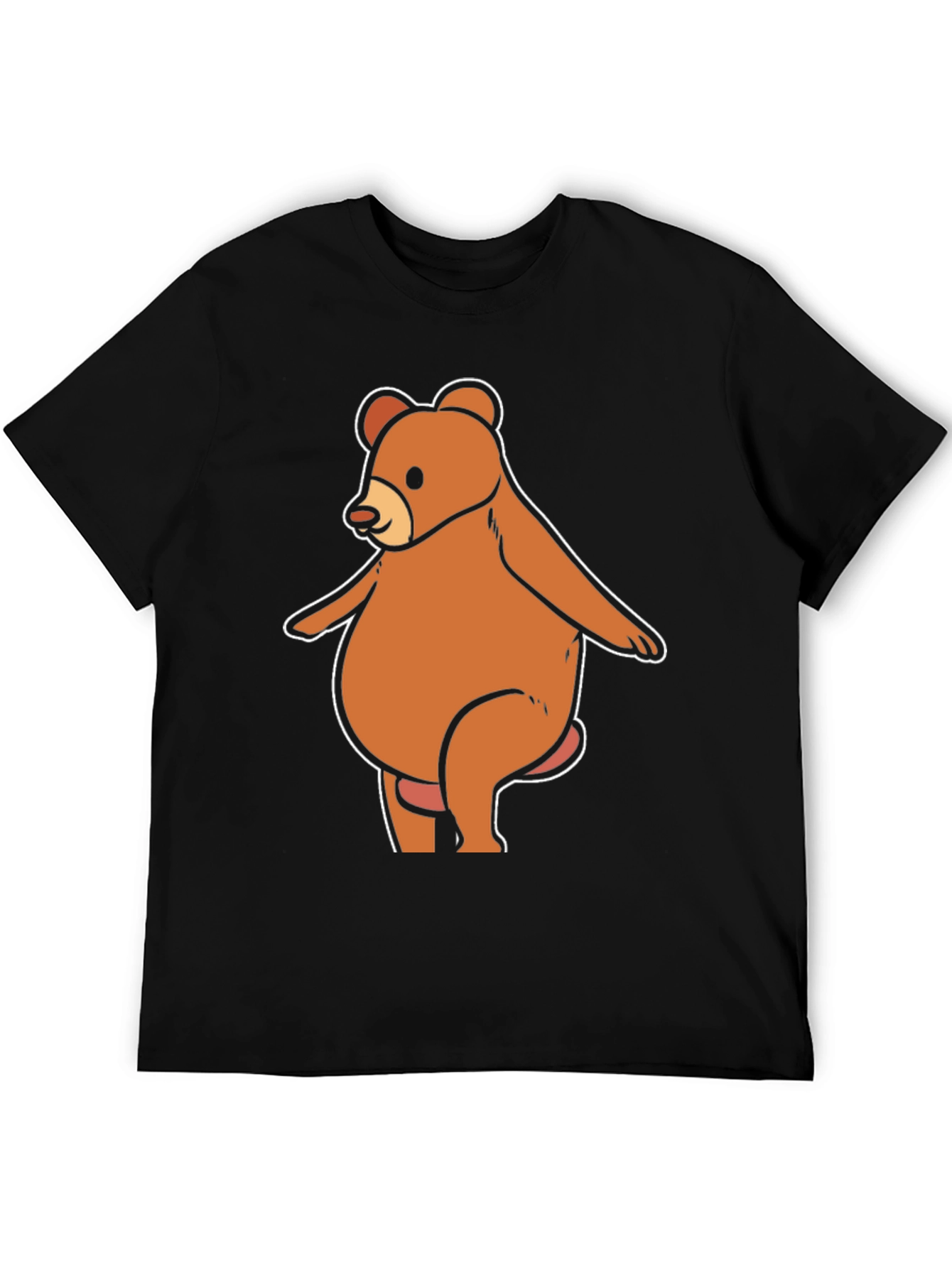 Funny Bear Graphic T-Shirt - Casual Black Tee