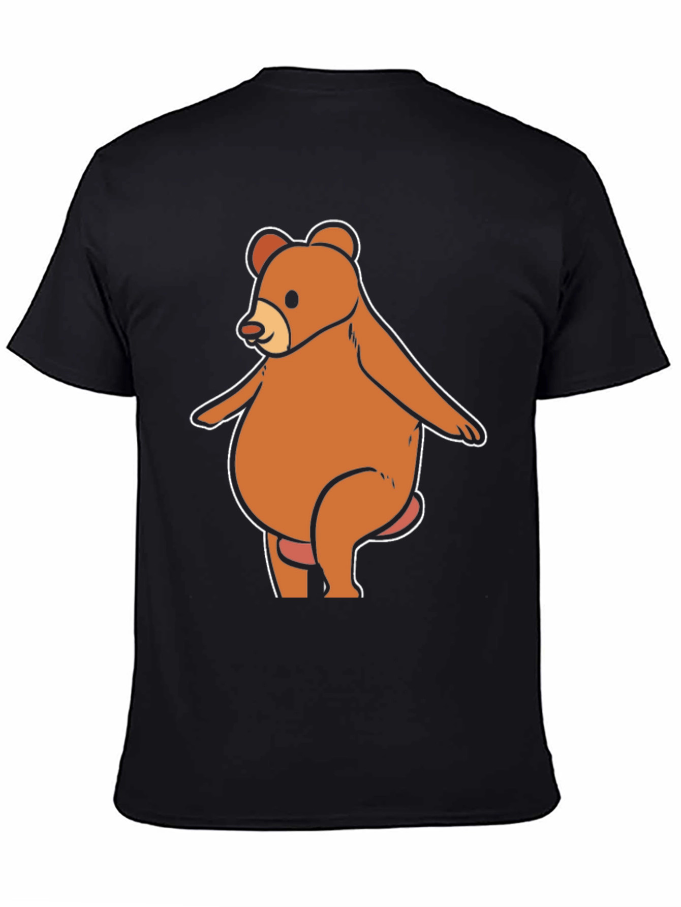 Funny Bear Graphic T-Shirt - Casual Black Tee