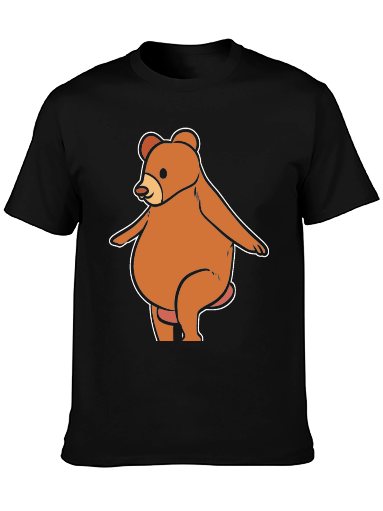 Funny Bear Graphic T-Shirt - Casual Black Tee