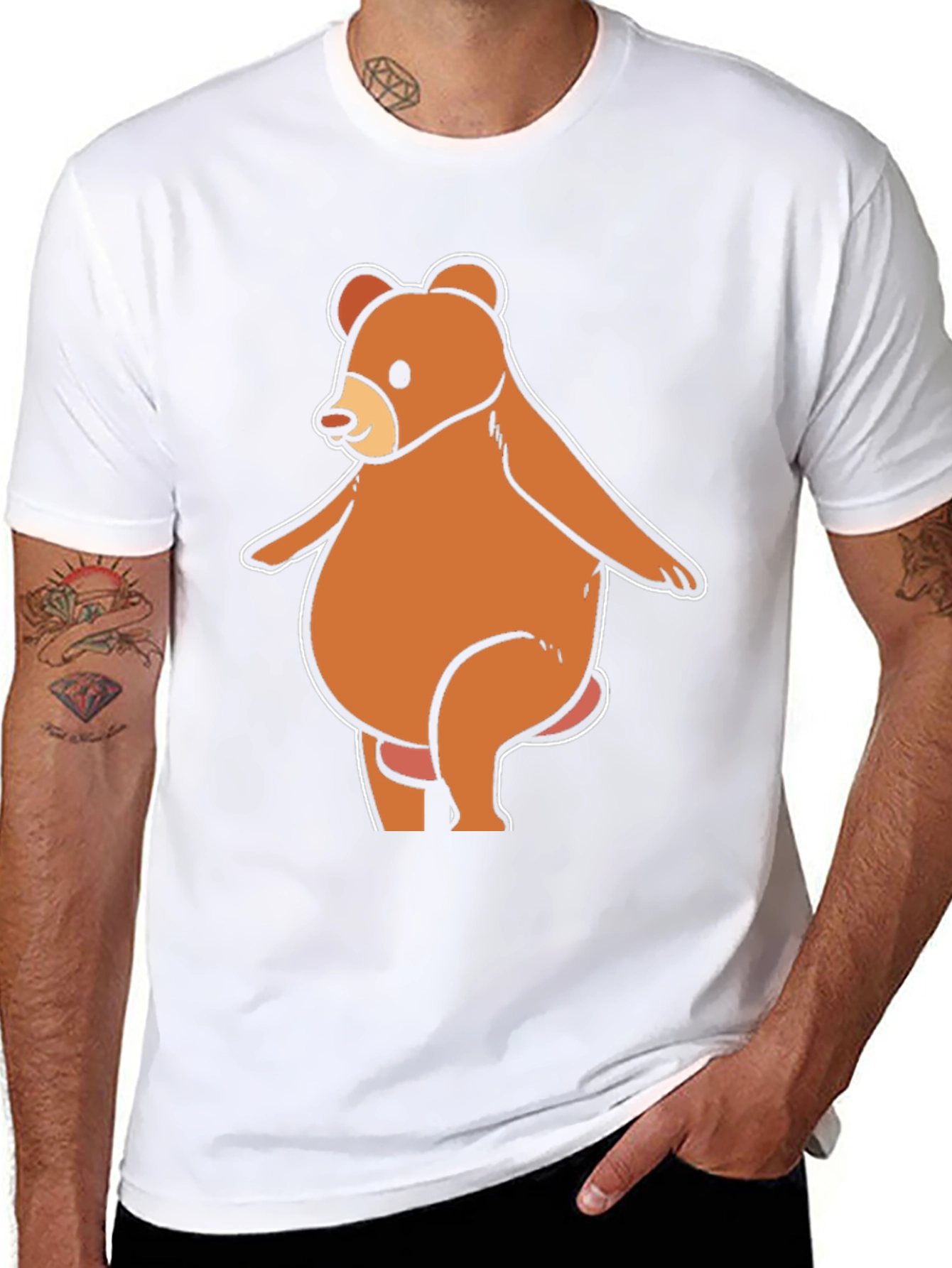 Funny Bear Graphic T-Shirt - Casual Black Tee