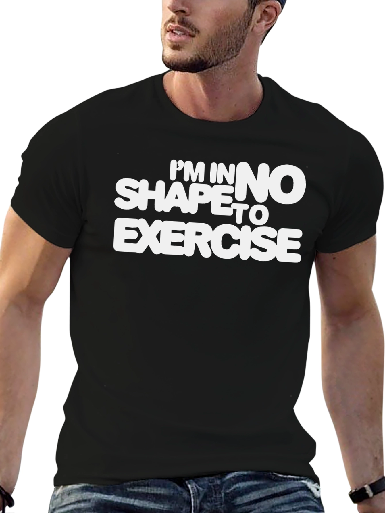 Funny No Shape To Exercise Black T-Shirt