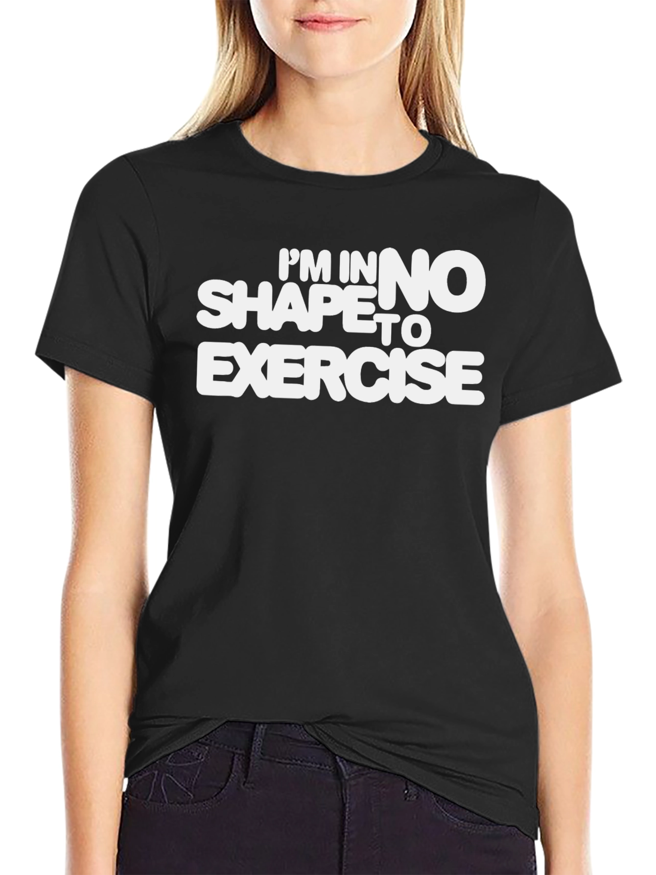 Funny No Shape To Exercise Black T-Shirt