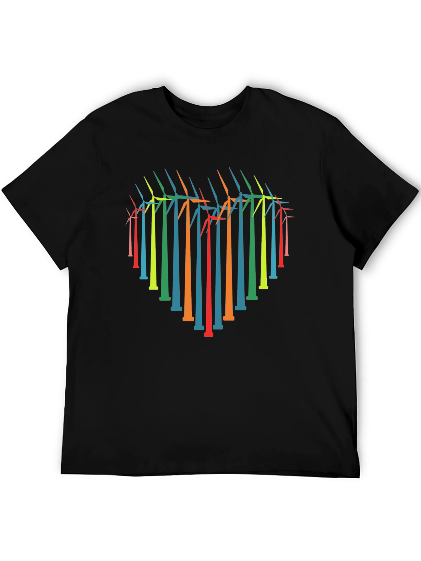 Heart Windmill Graphic Tee - Eco-Friendly Style