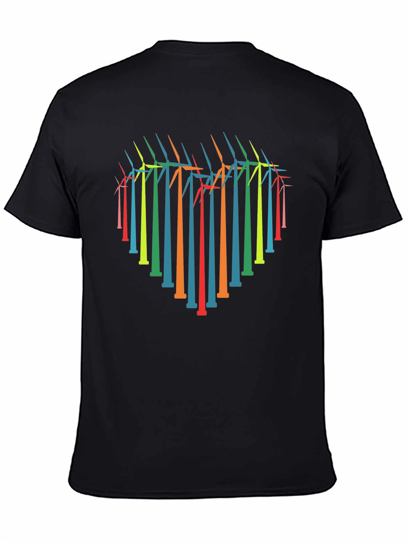 Heart Windmill Graphic Tee - Eco-Friendly Style