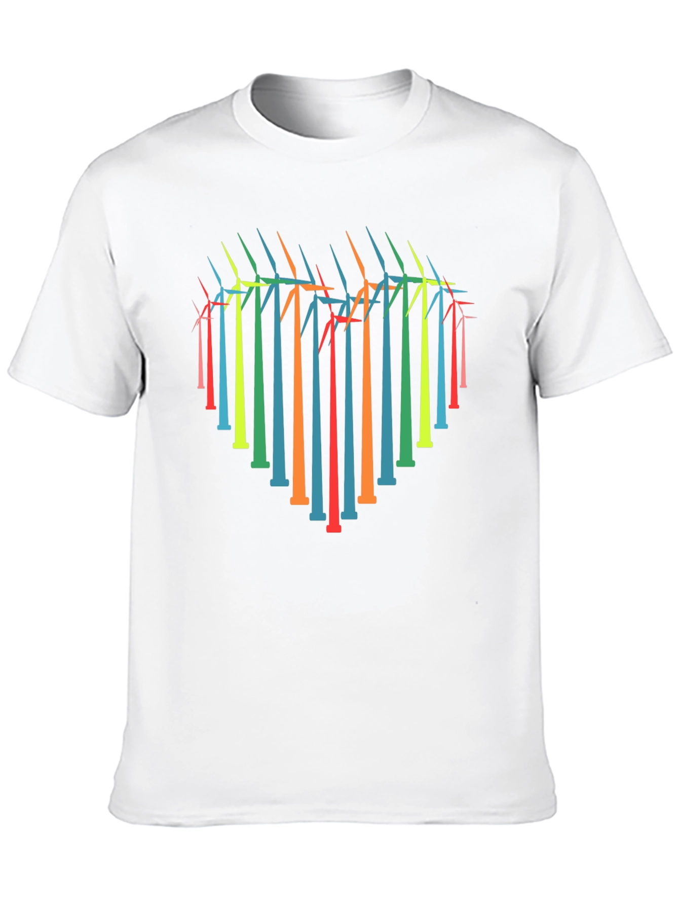 Heart Windmill Graphic Tee - Eco-Friendly Style