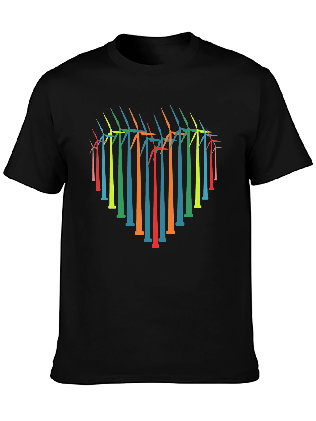 Heart Windmill Graphic Tee - Eco-Friendly Style