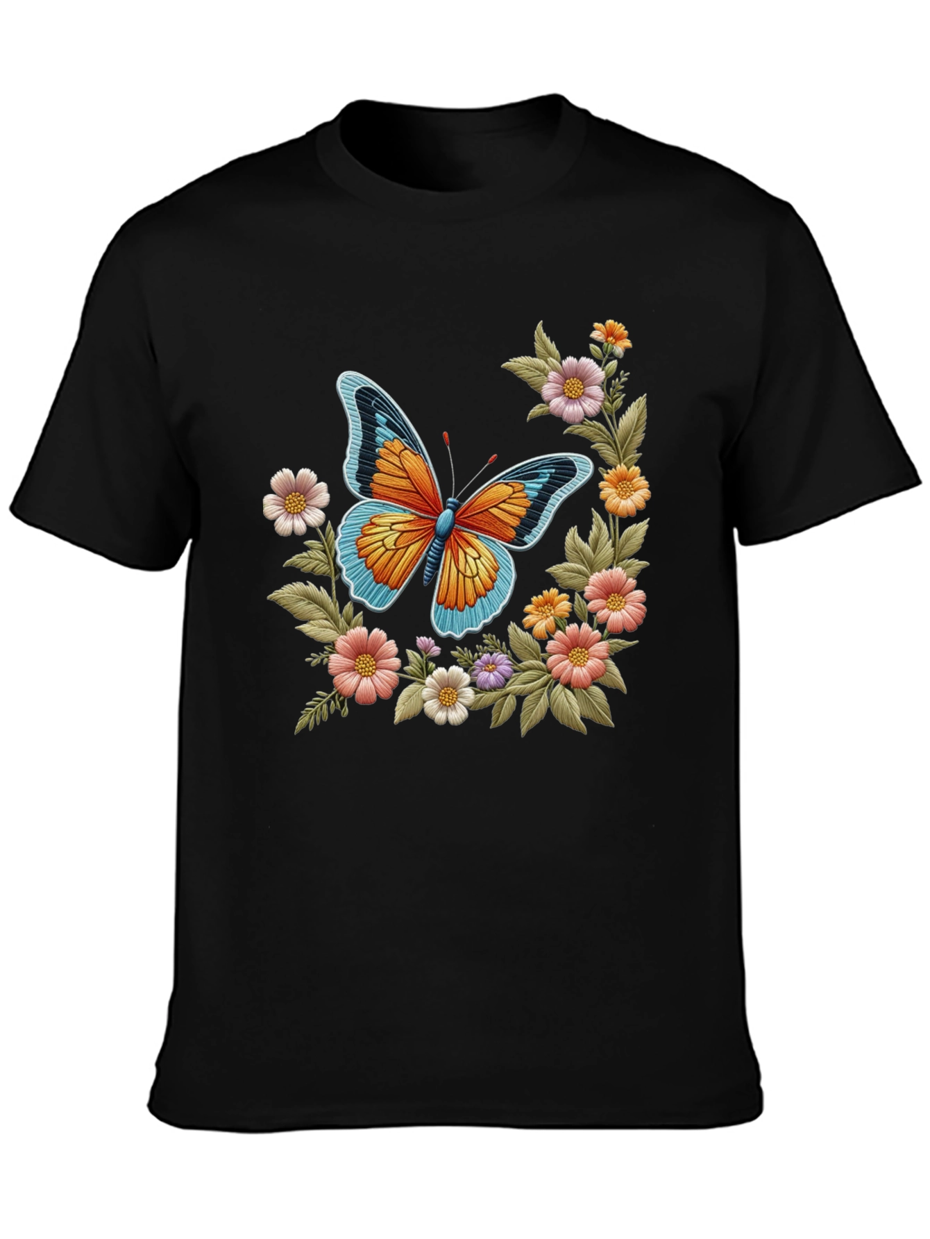 Butterfly Floral Print T-Shirt