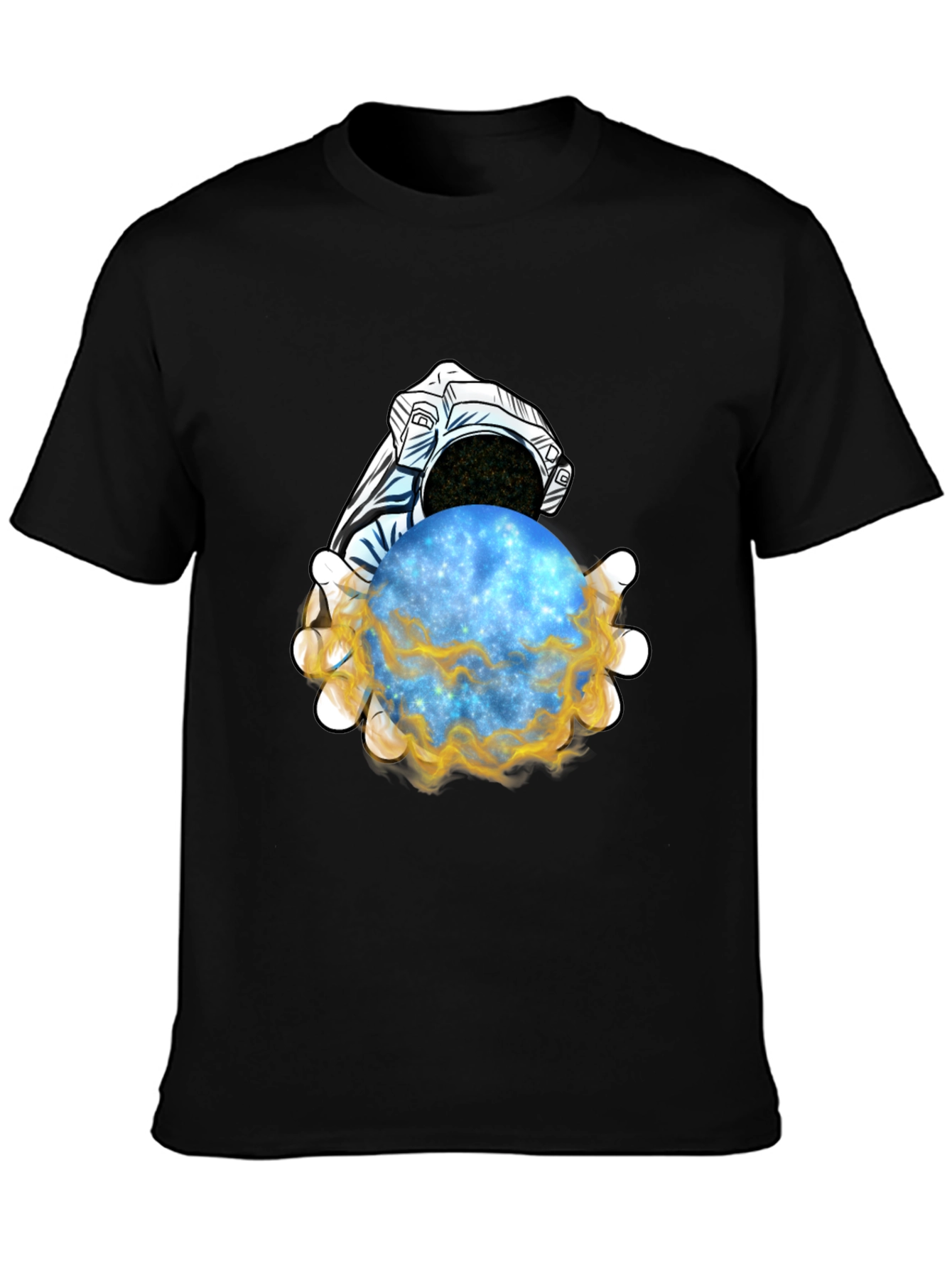 Astronaut Holding Galaxy T-Shirt