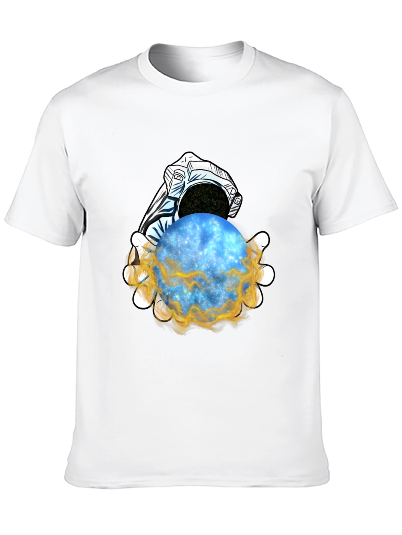 Astronaut Holding Galaxy T-Shirt