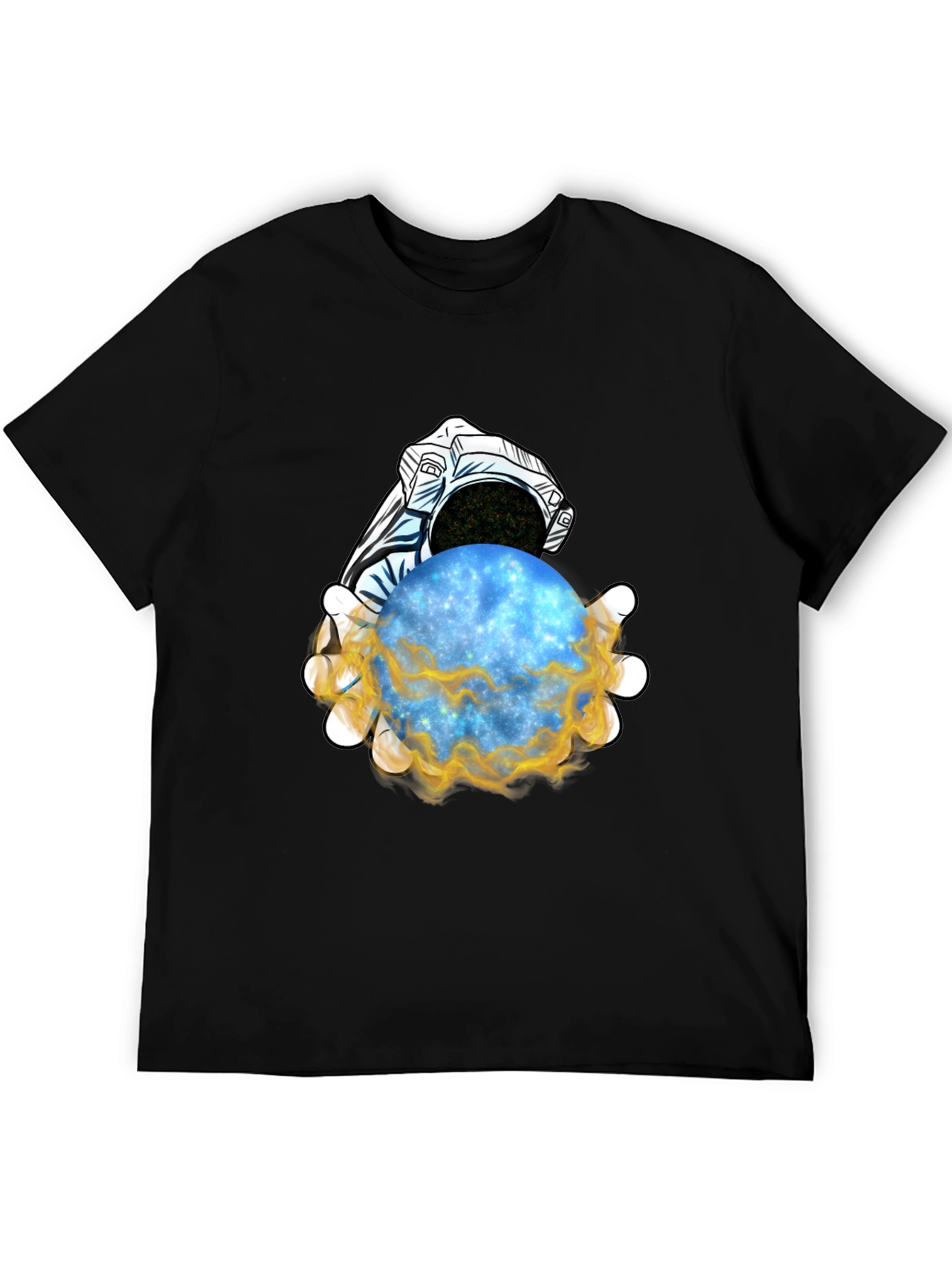 Astronaut Holding Galaxy T-Shirt