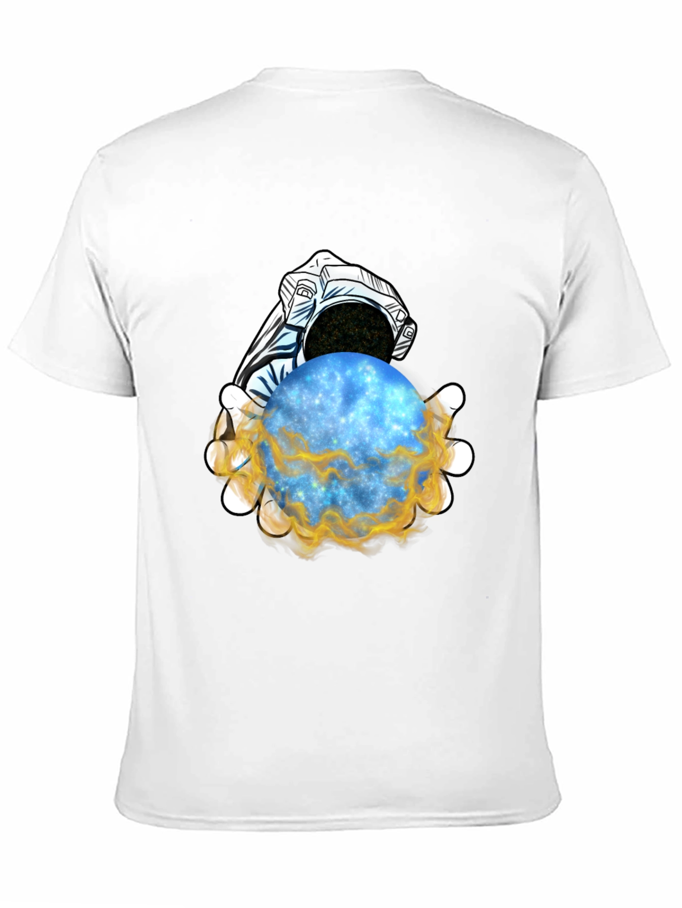 Astronaut Holding Galaxy T-Shirt