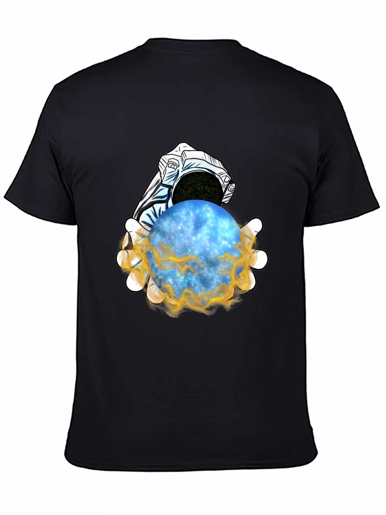Astronaut Holding Galaxy T-Shirt