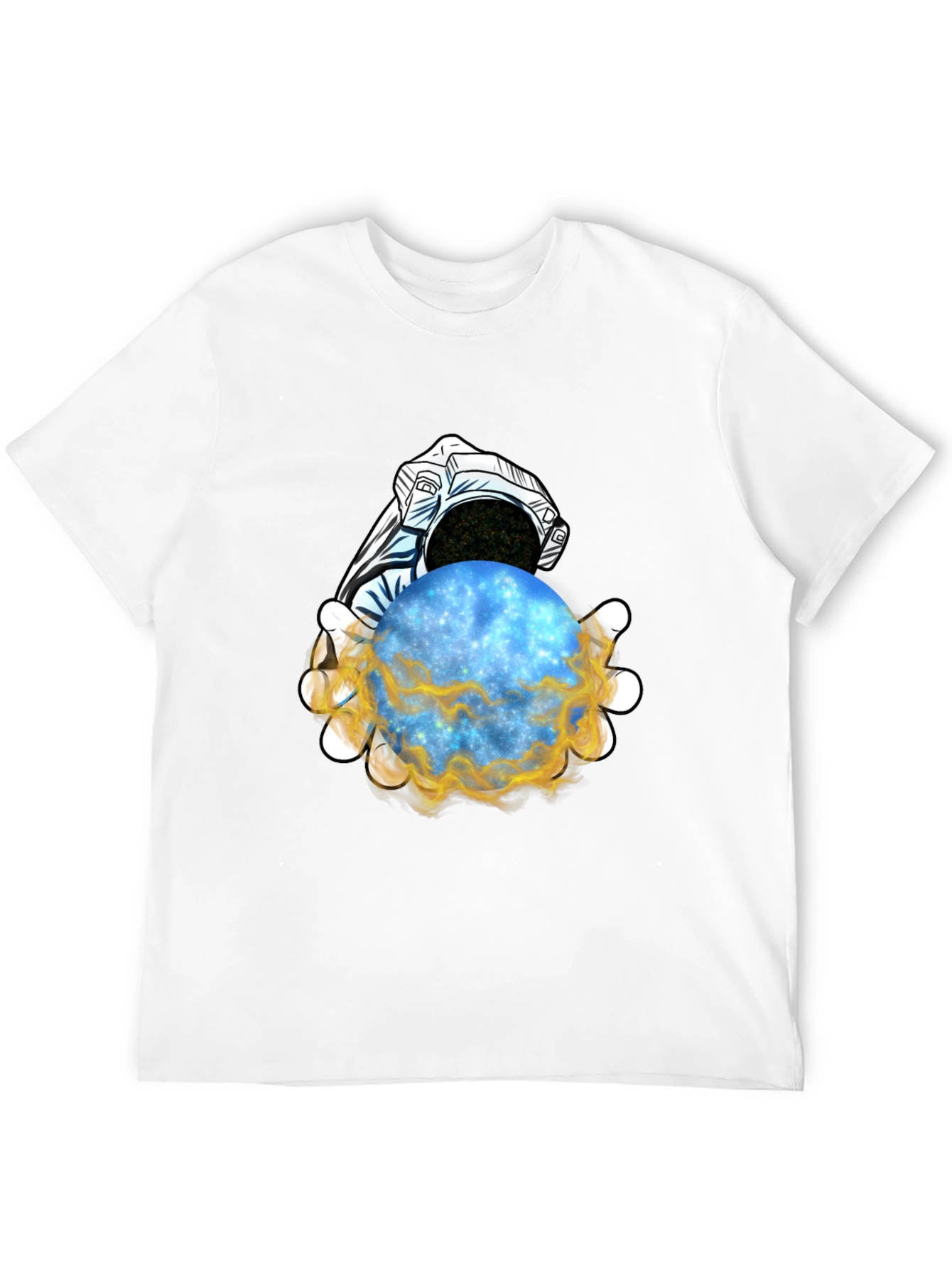 Astronaut Holding Galaxy T-Shirt