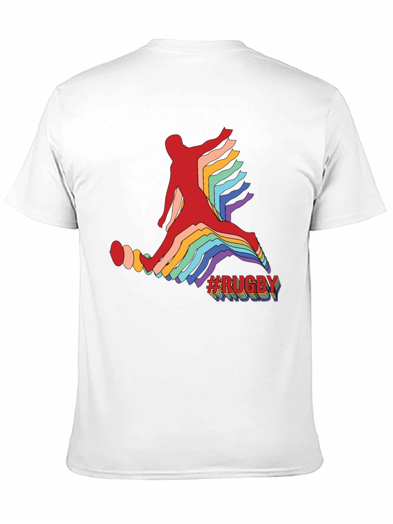 Mens Rugby Graphic Tee - Retro Athlete Design