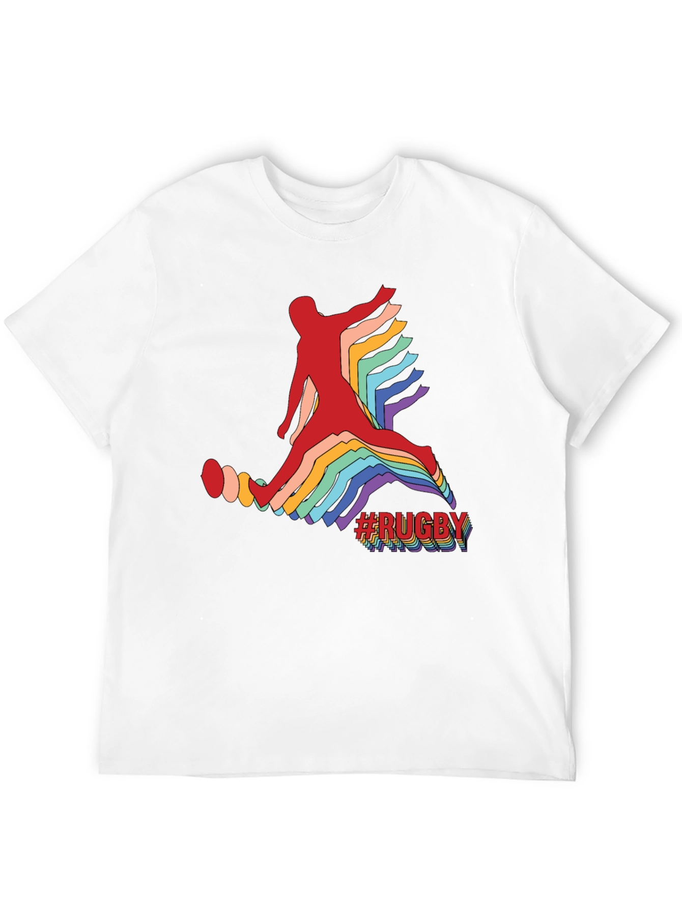 Mens Rugby Graphic Tee - Retro Athlete Design