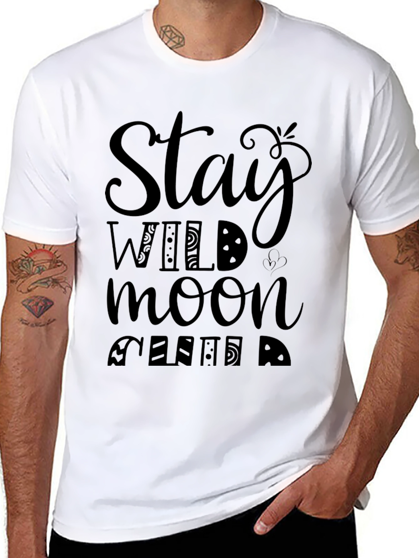 Stay Wild Moon Child T-Shirt - Unisex Black Tee